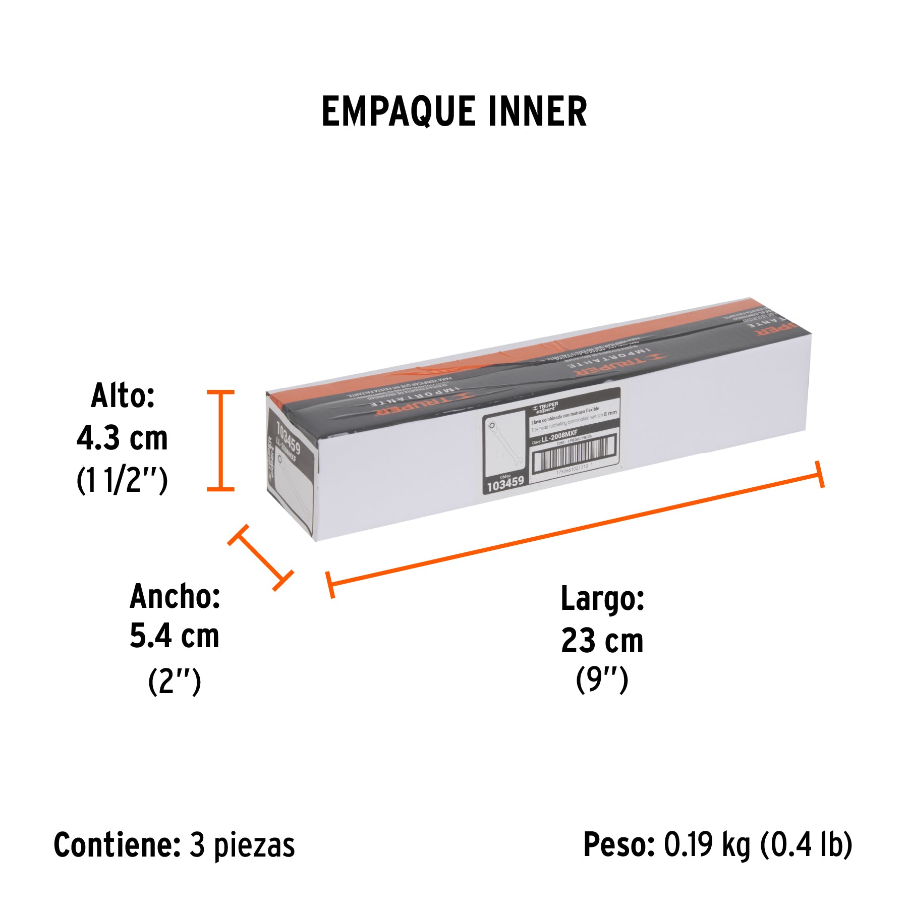 Llave combinada con matraca 8 mm flexible, Expert