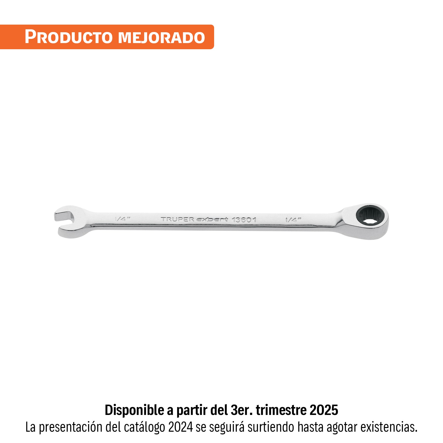 Llave combinada con matraca, 1/4" x 120 mm, Truper Expert
