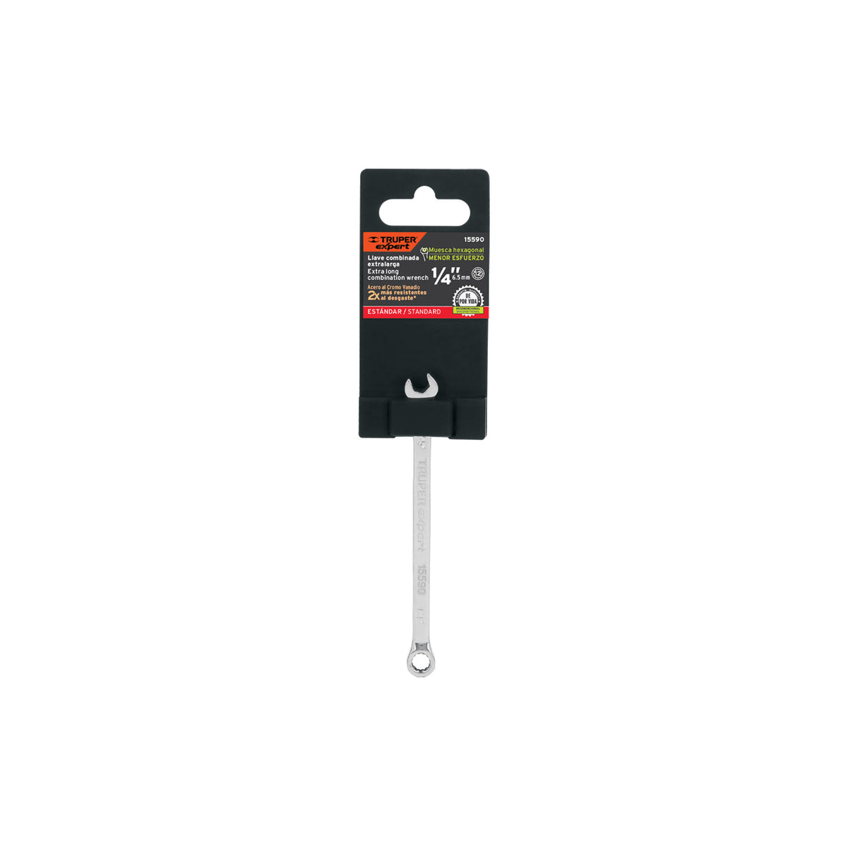 Llave combinada, extralarga, 1/4" x 125 mm