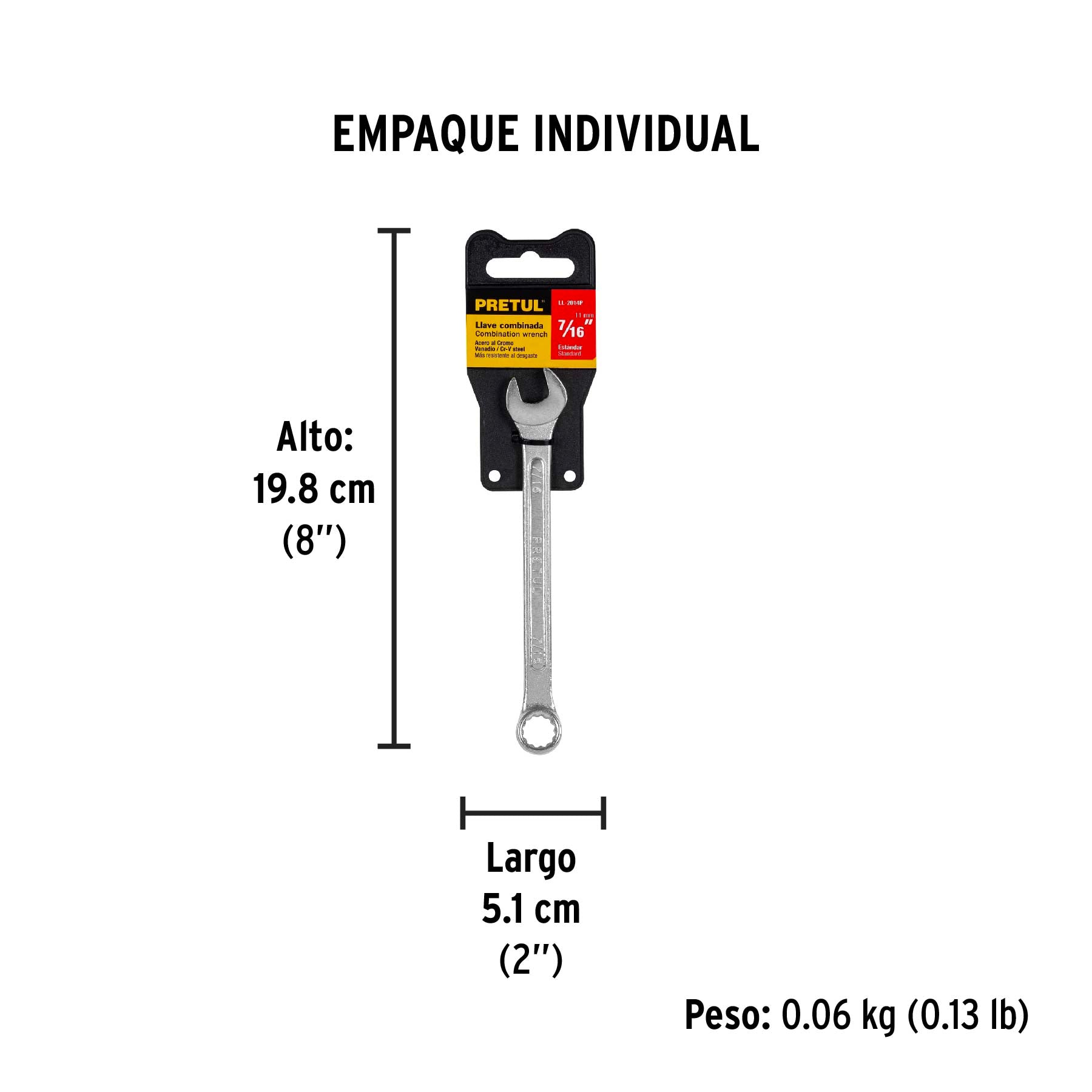 Llave combinada 7/16" x 150 mm, pretul
