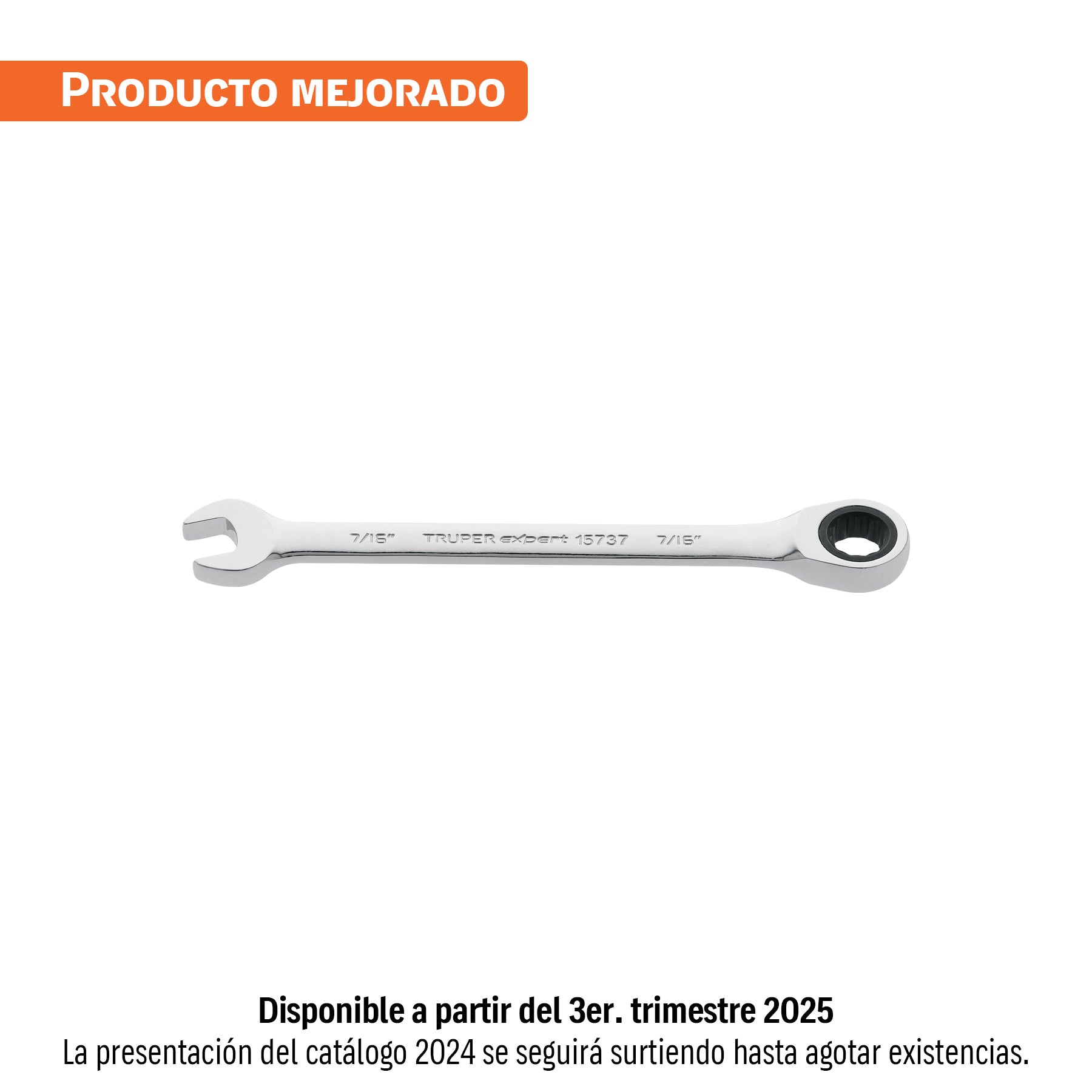 Llave combinada con matraca, 7/16" x 160 mm, Truper Expert