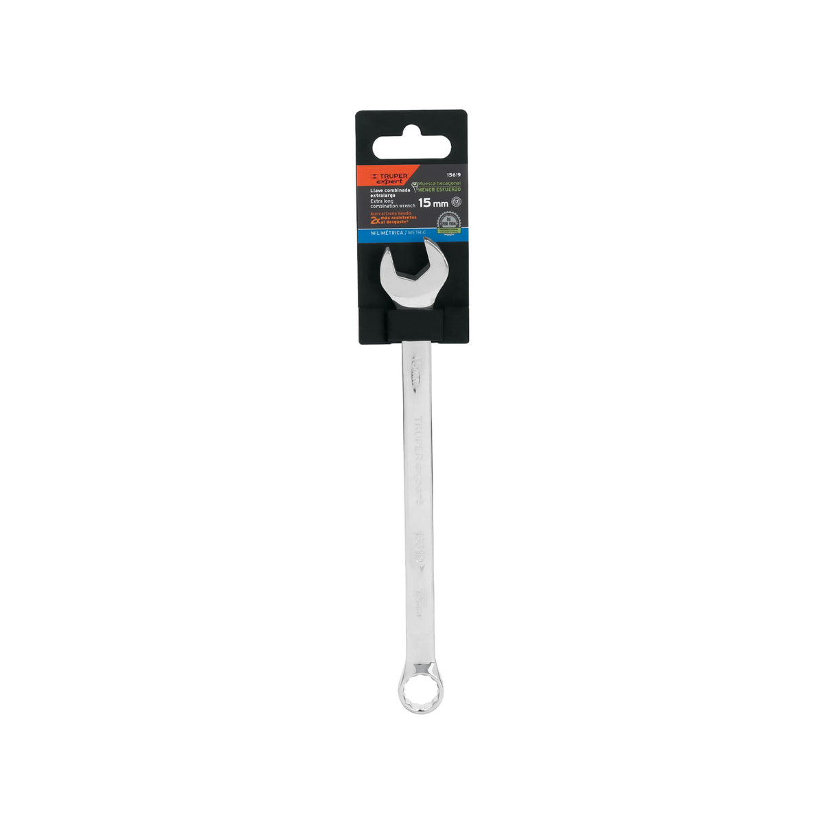 Llave combinada, extralarga, milimétrica, 15 x 230 mm
