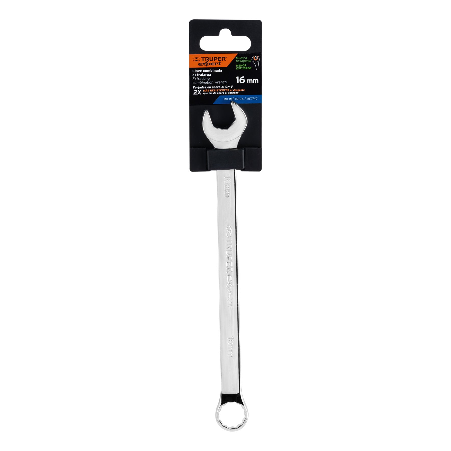 Llave combinada, extralarga, milimétrica, 16 x 240 mm