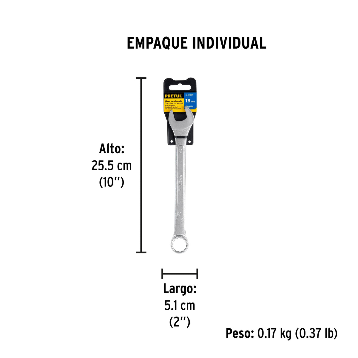 Llave combinada mm, 19 x 230 mm, pretul