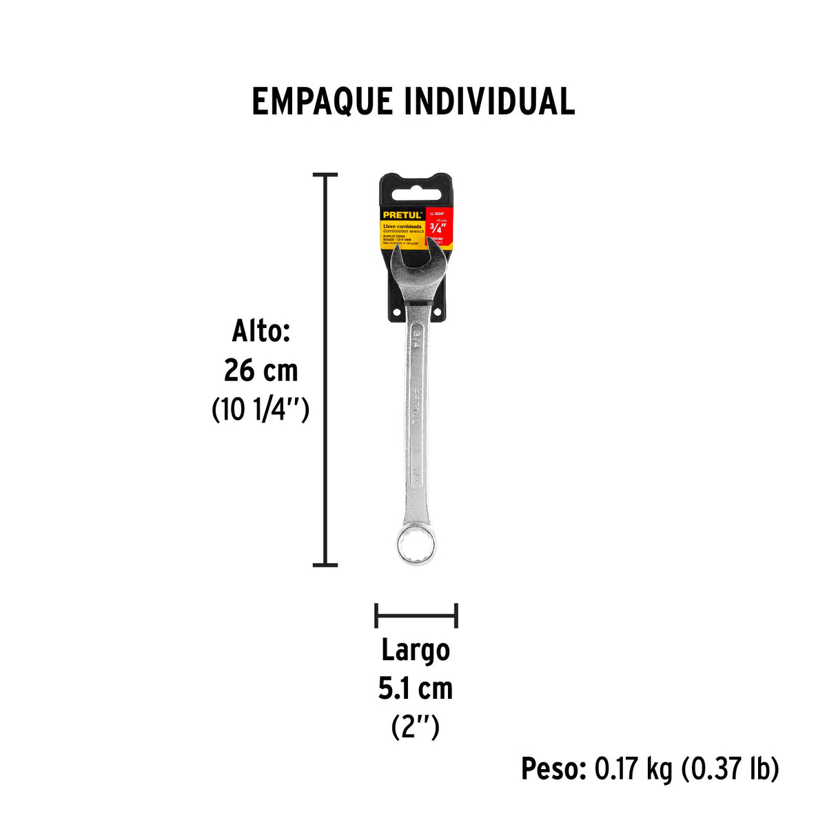 Llave combinada 3/4" x 230 mm, pretul