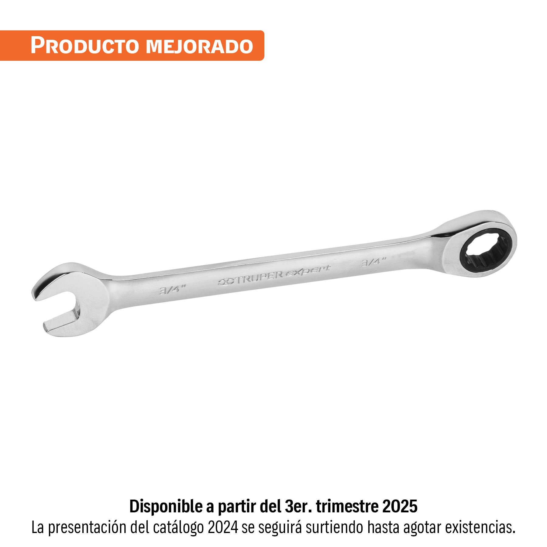 Llave combinada con matraca, 3/4" x 238 mm, Truper Expert