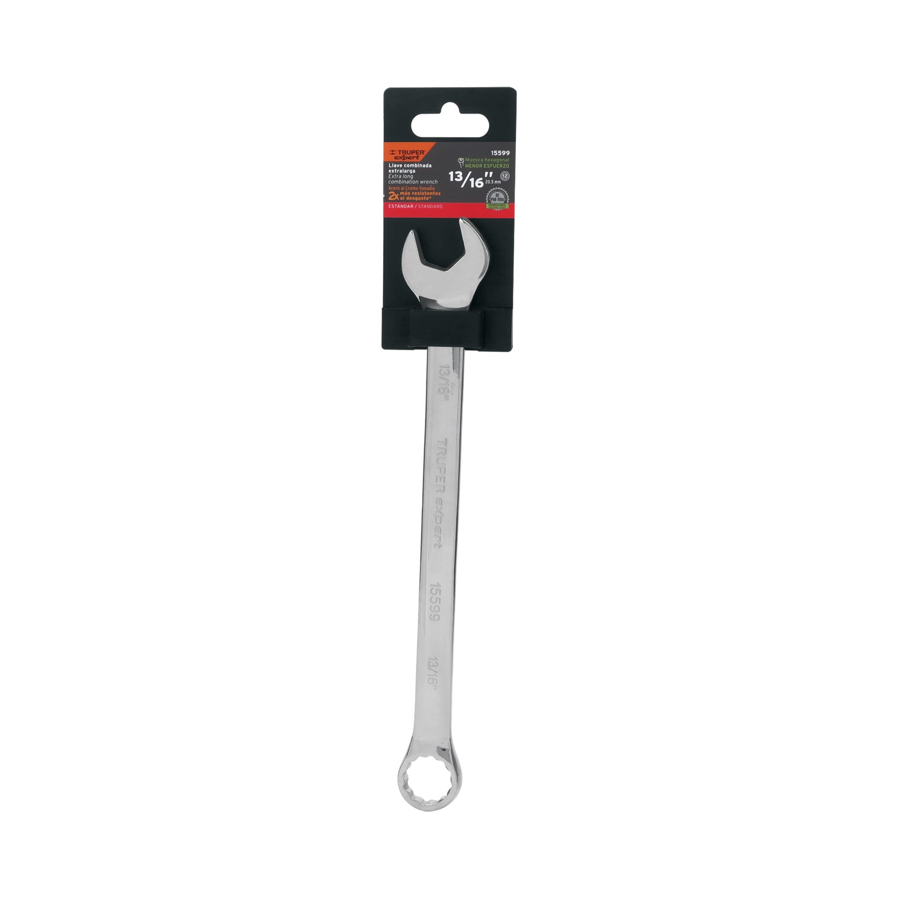 Llave combinada, extralarga, 13/16" x 298 mm