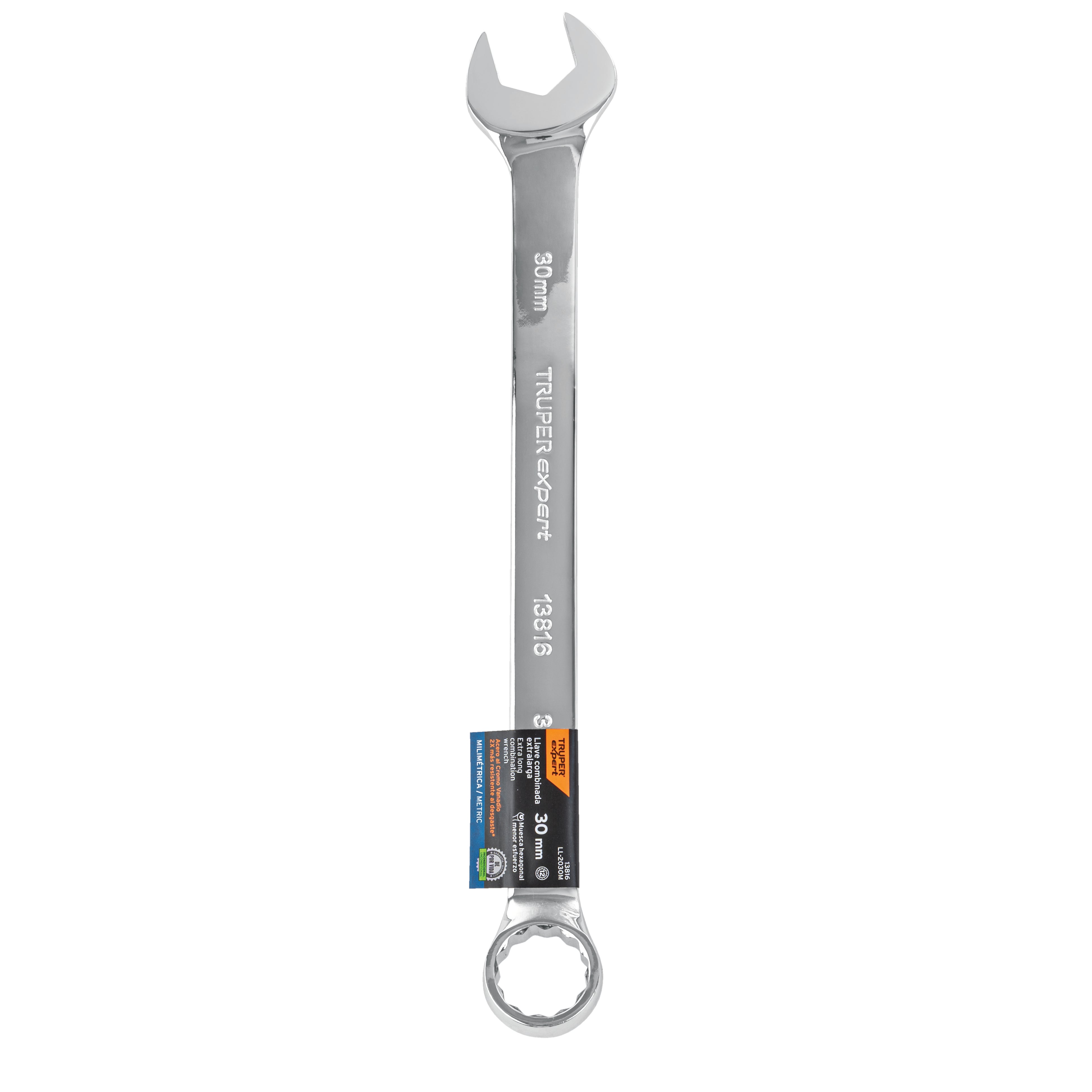 Llave combinada, extralarga, milimétrica, 30 x 390 mm
