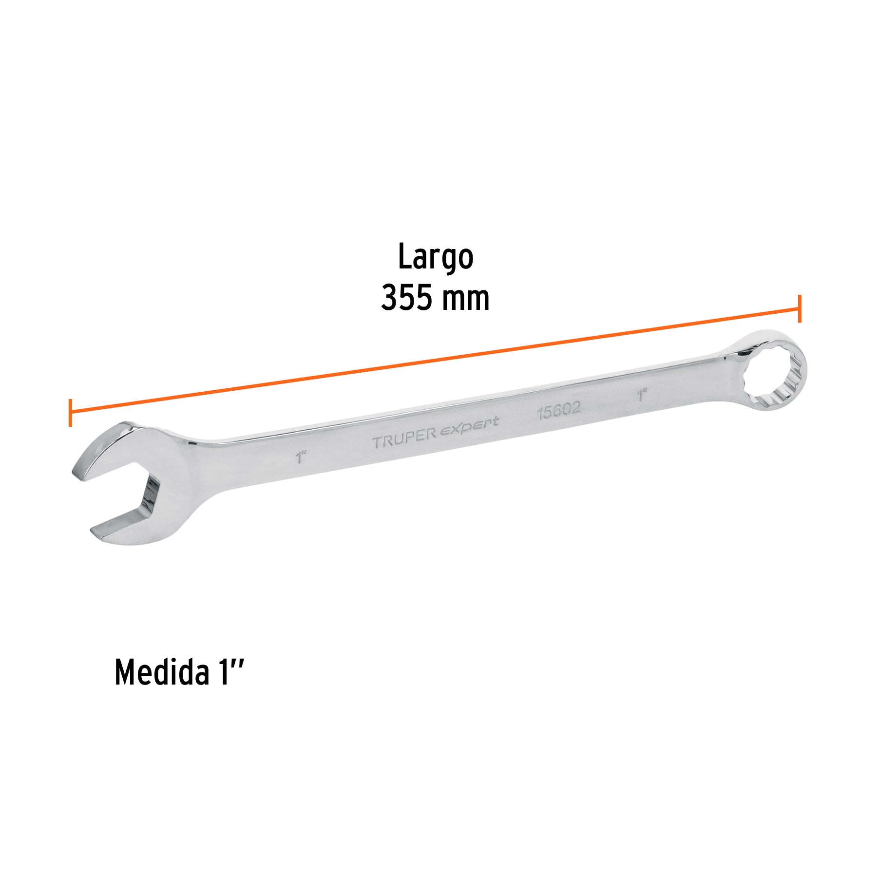 Llave combinada, extralarga, 1" x 355 mm