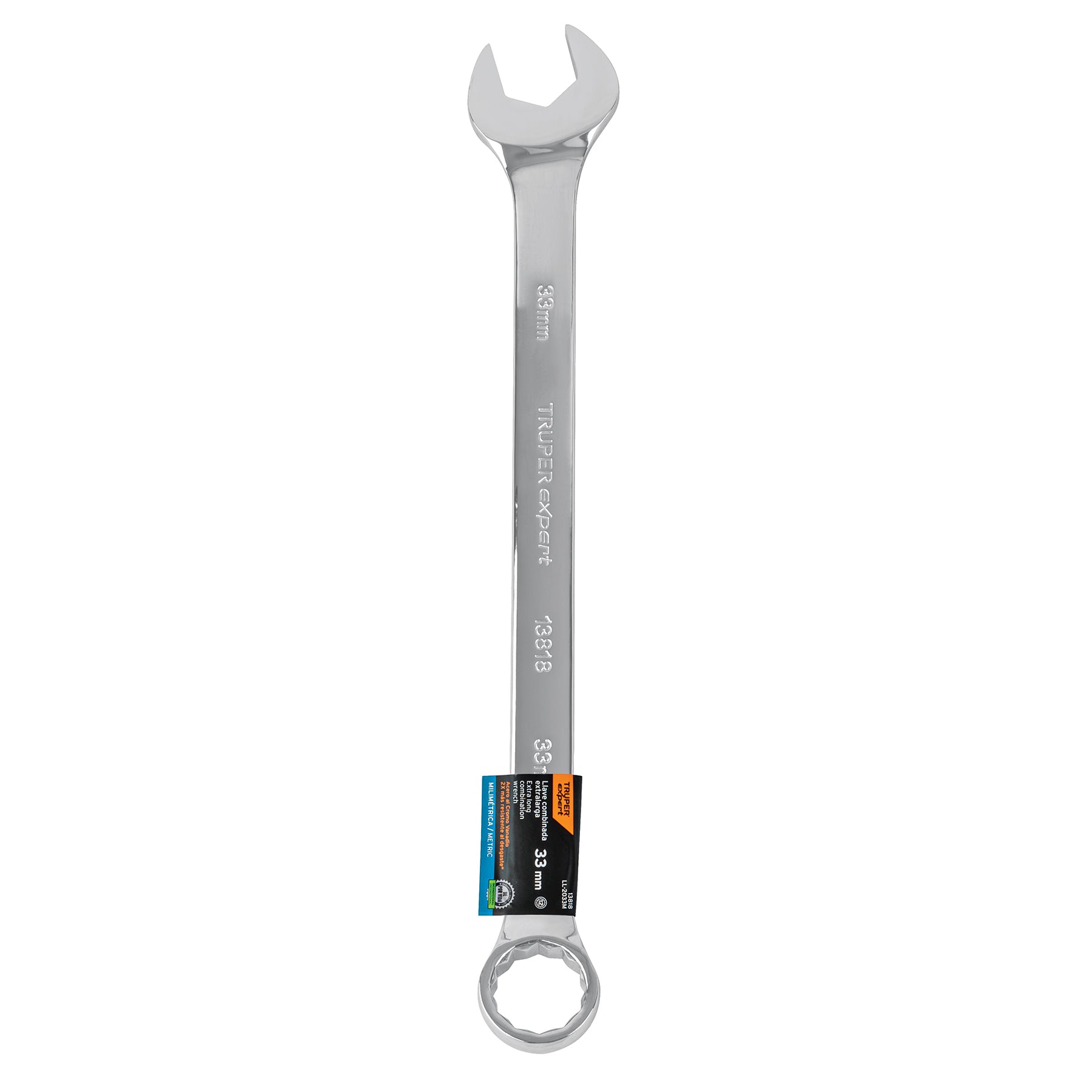 Llave combinada, extralarga, milimétrica, 33 x 470 mm