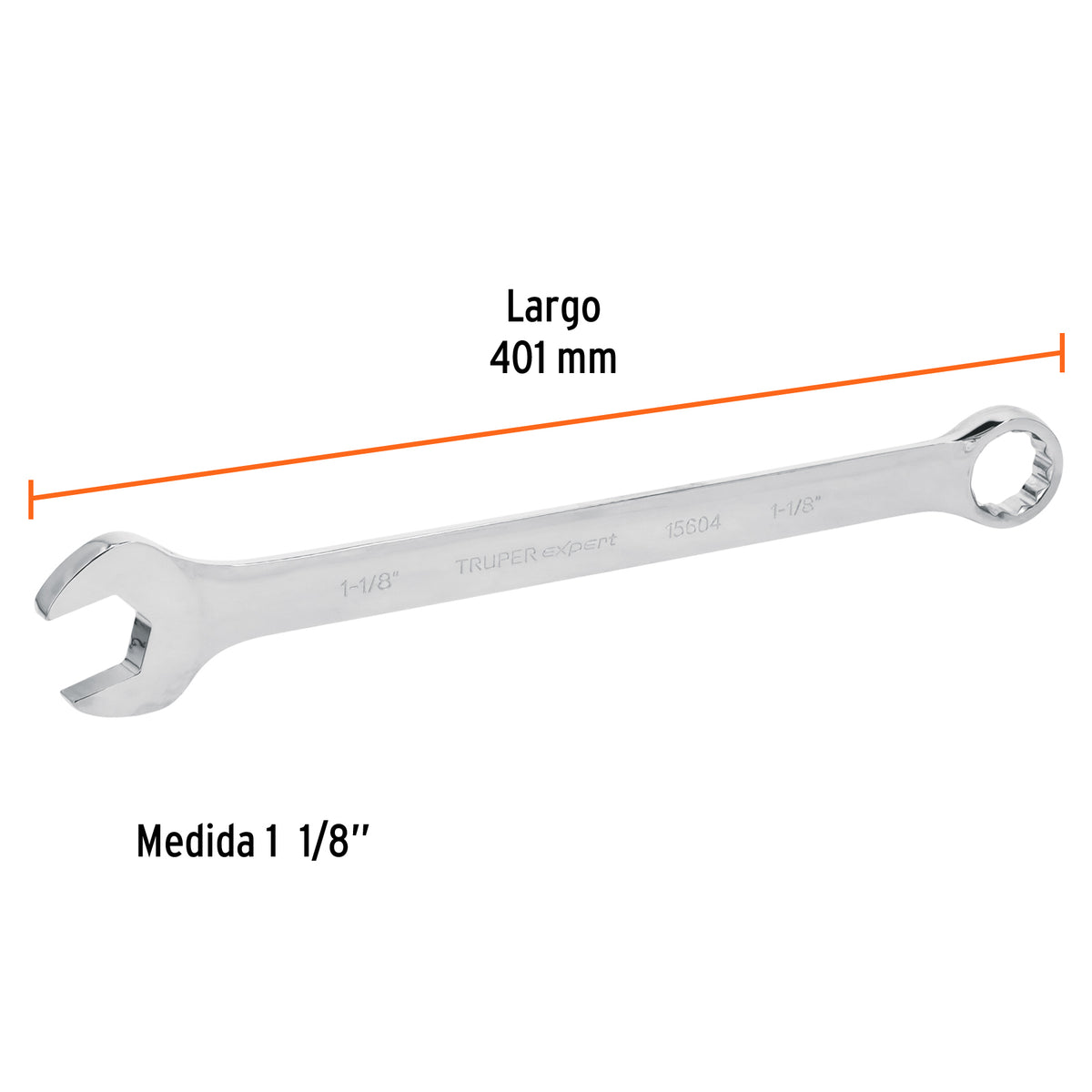 Llave combinada, extralarga, 1-1/8" x 401 mm
