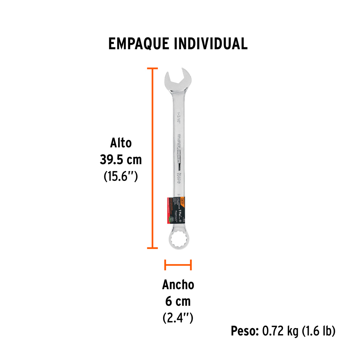 Llave combinada, extralarga, 1-3/16" x 403 mm