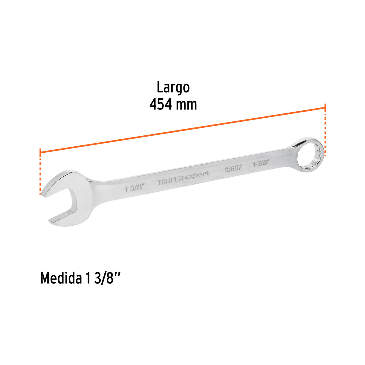 Llave combinada, extralarga, 1-3/8" x 468 mm