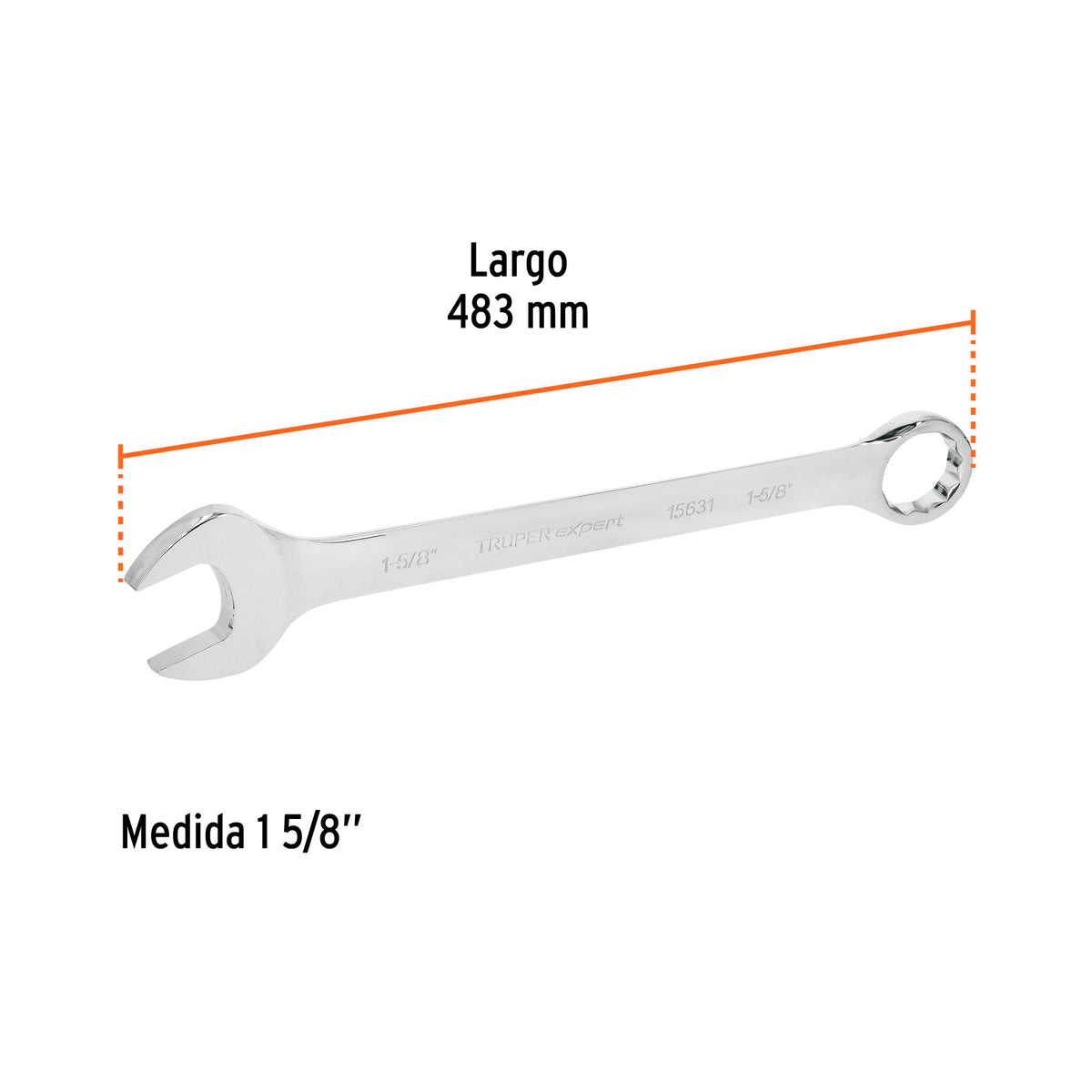 Llave combinada, extralarga, 1-5/8" x 548 mm