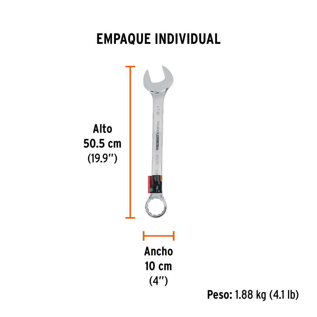 Llave combinada, extralarga, 1-7/8" x 648 mm