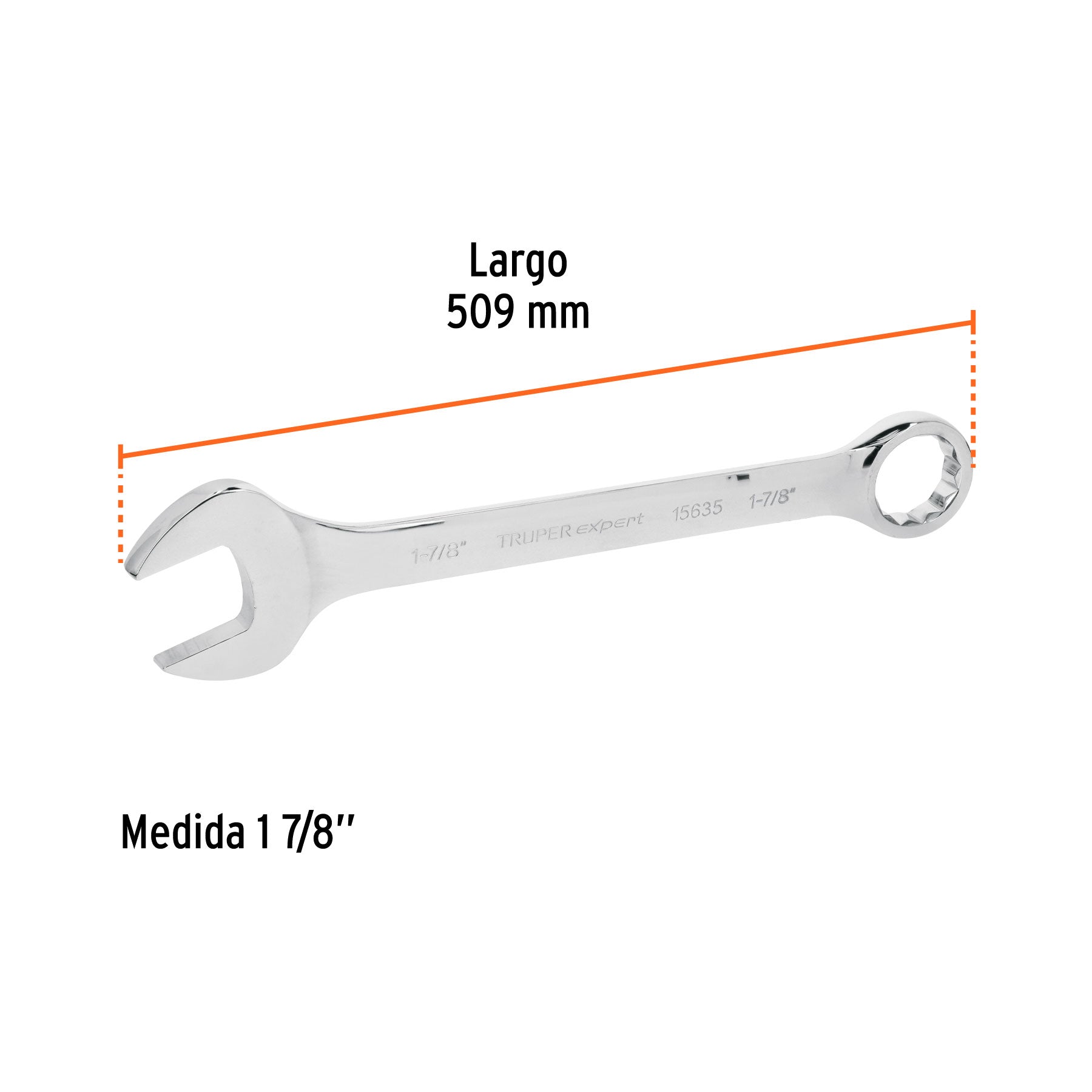 Llave combinada, extralarga, 1-7/8" x 648 mm