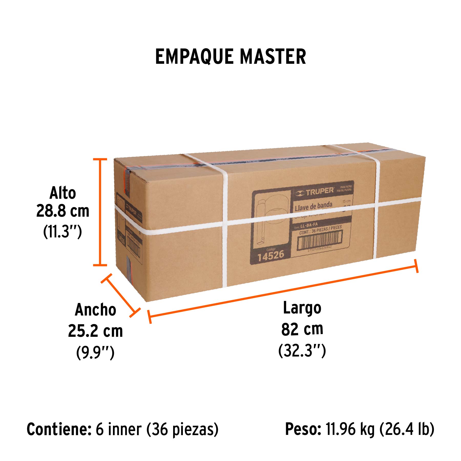 Llave de banda nailon, 150 mm