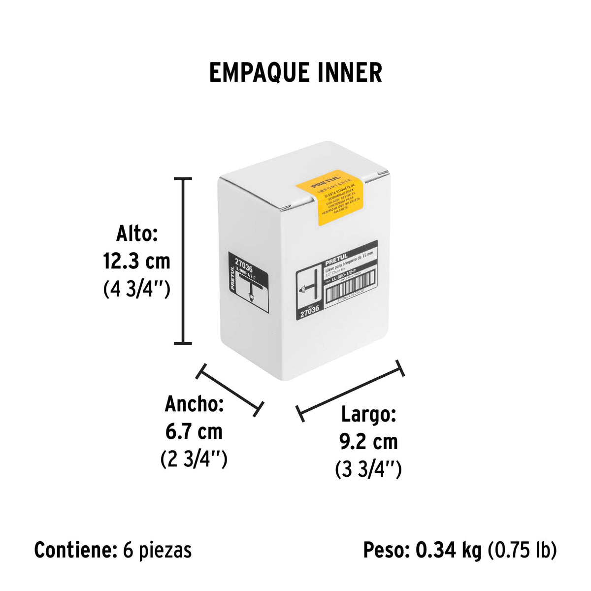 Llave para broquero de 1/2", Pretul