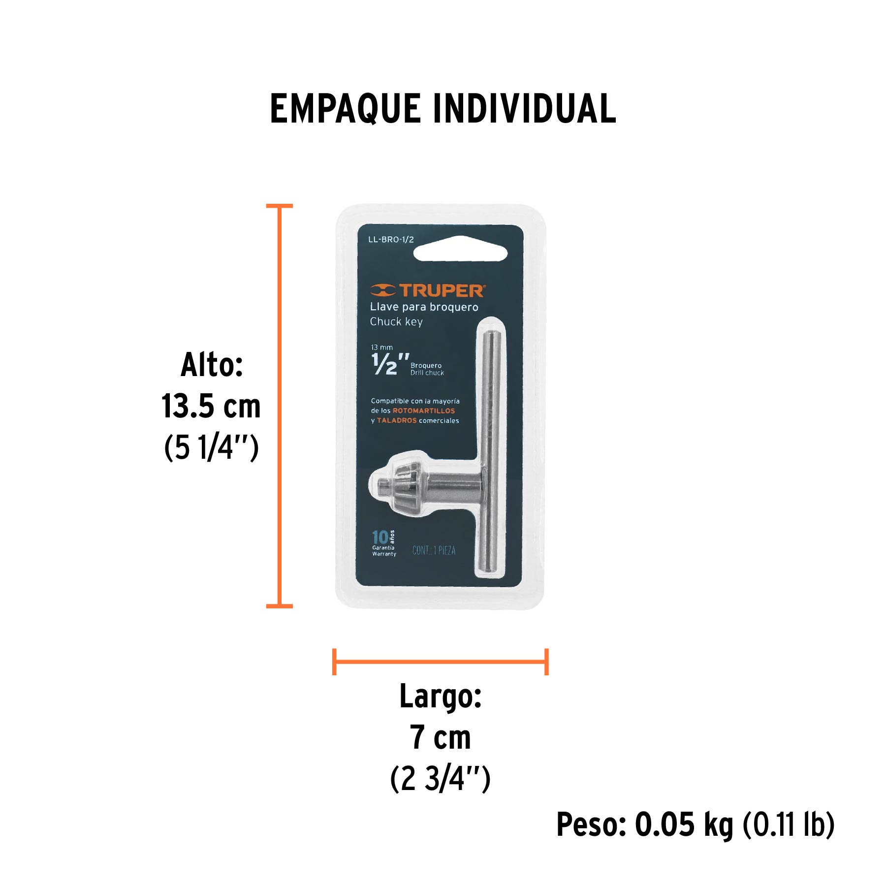 Llave para broquero, 1/2"