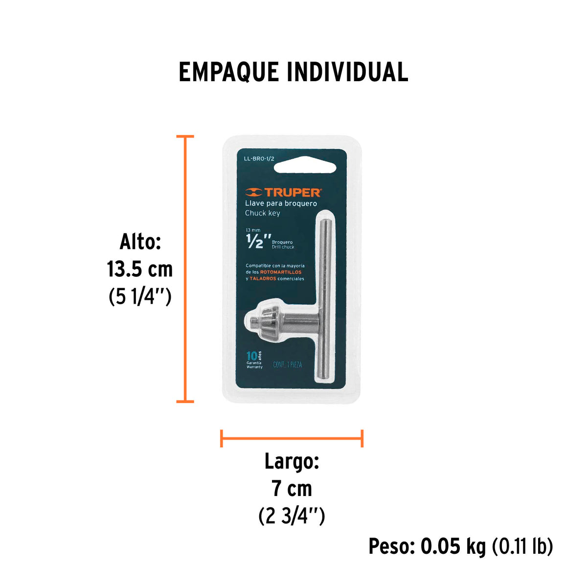 Llave para broquero, 1/2"