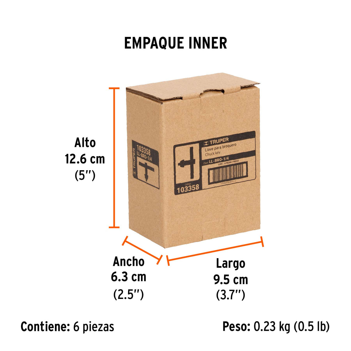 Llave para broquero de 1/4', Truper