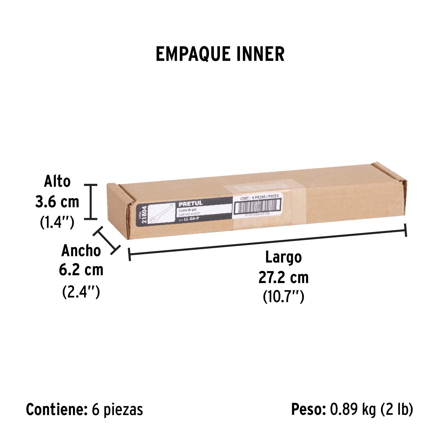 Llave para tanque de gas, pretul