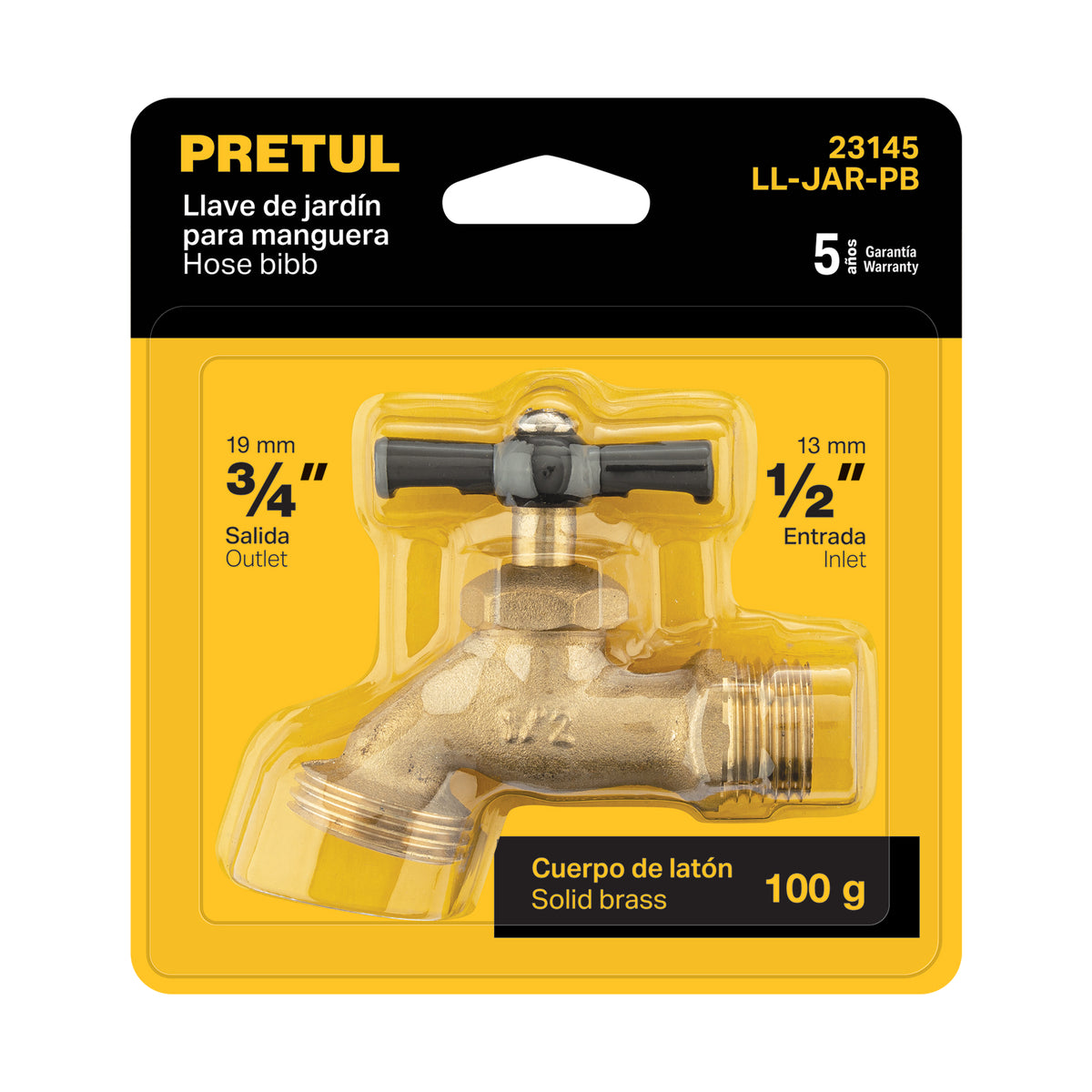 Llave de nariz para jardín, 1/2" en blister, Pretul