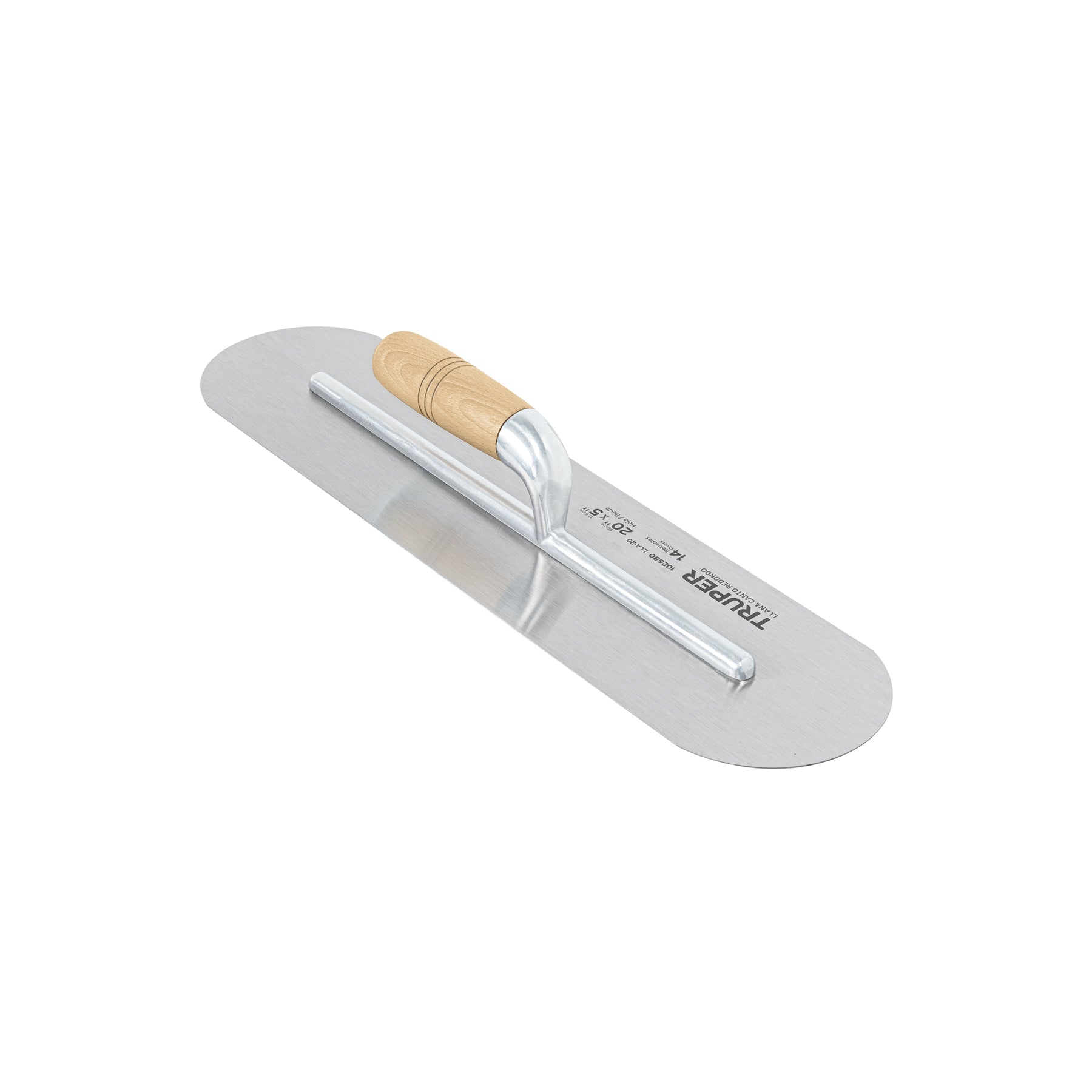 Llana canto redondo 20' x 5' con mango de madera, Truper