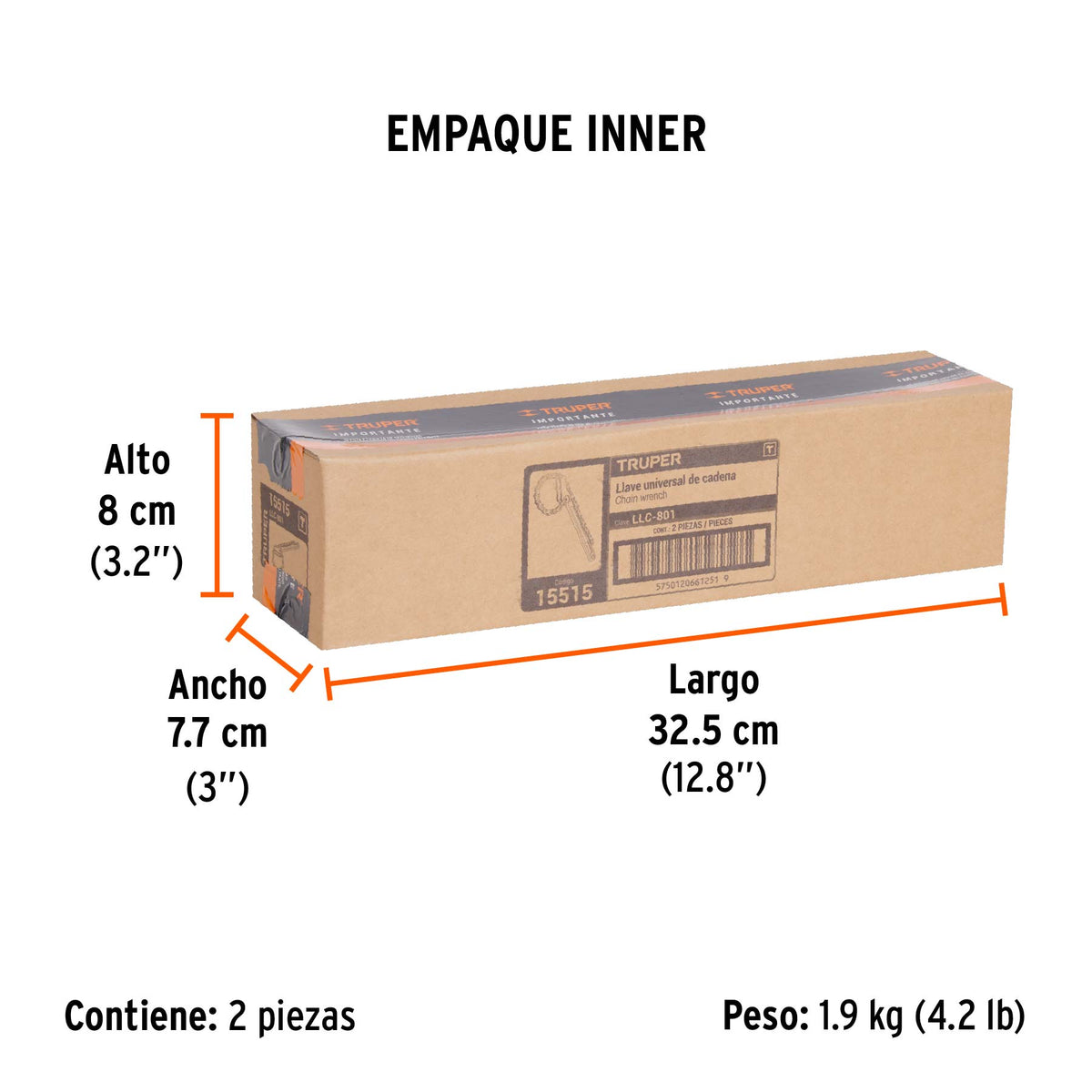 Llave universal con cadena, 280 mm