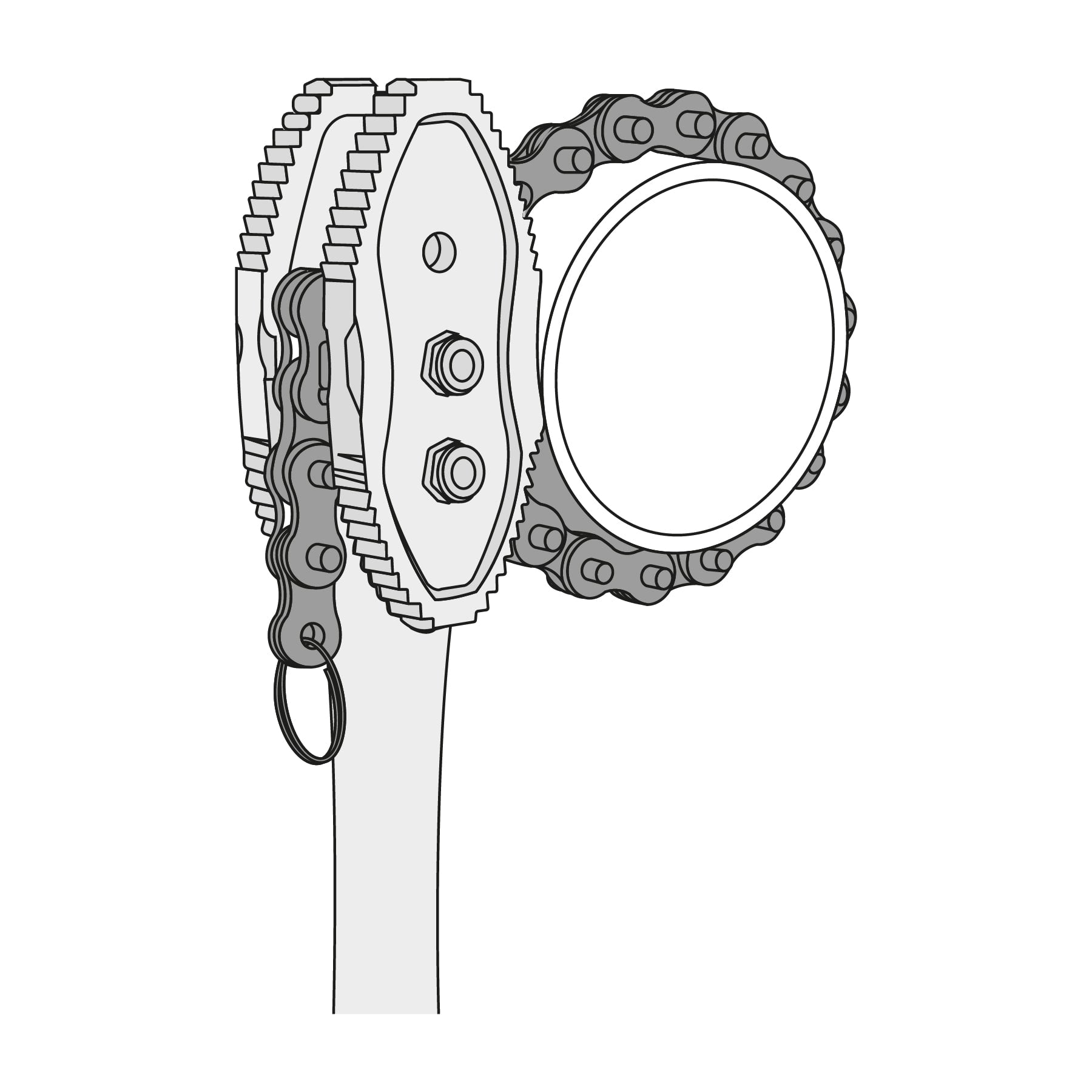Llave de cadena tipo caimán 710 mm, uso pesado