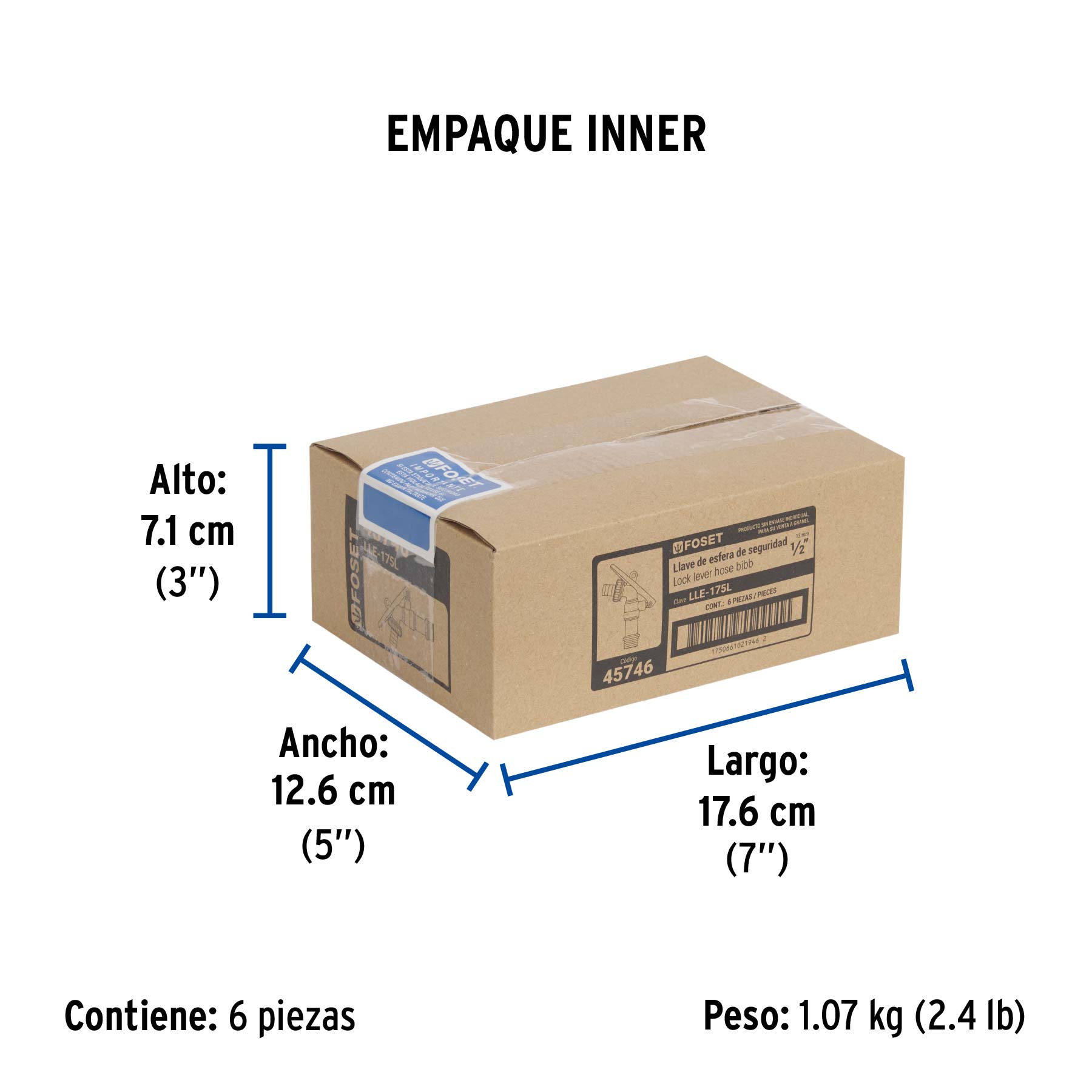 Llave esfera de seguridad de latón, 175g, Foset