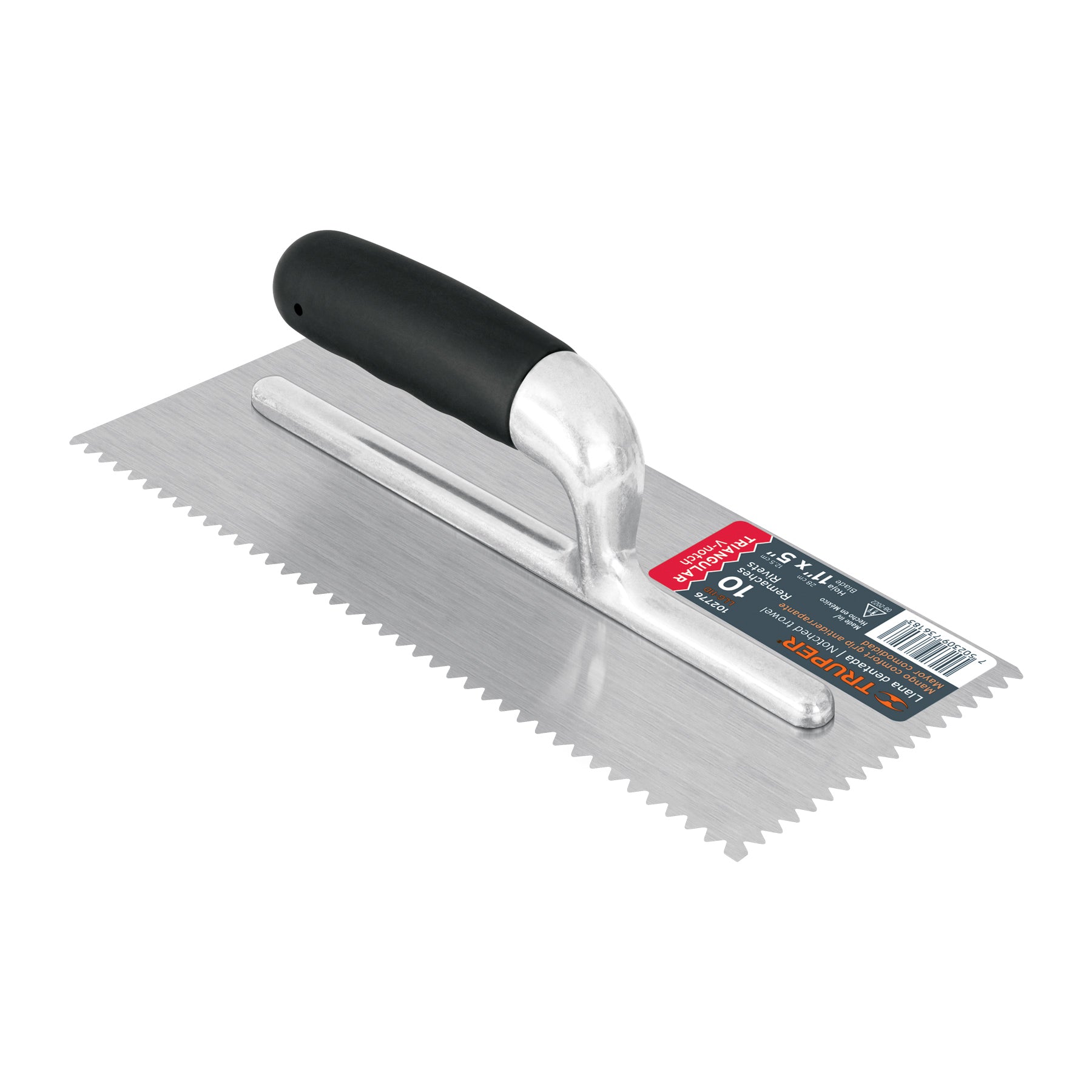 Llana dentado triangular 11', 10 rem, mango comfort grip