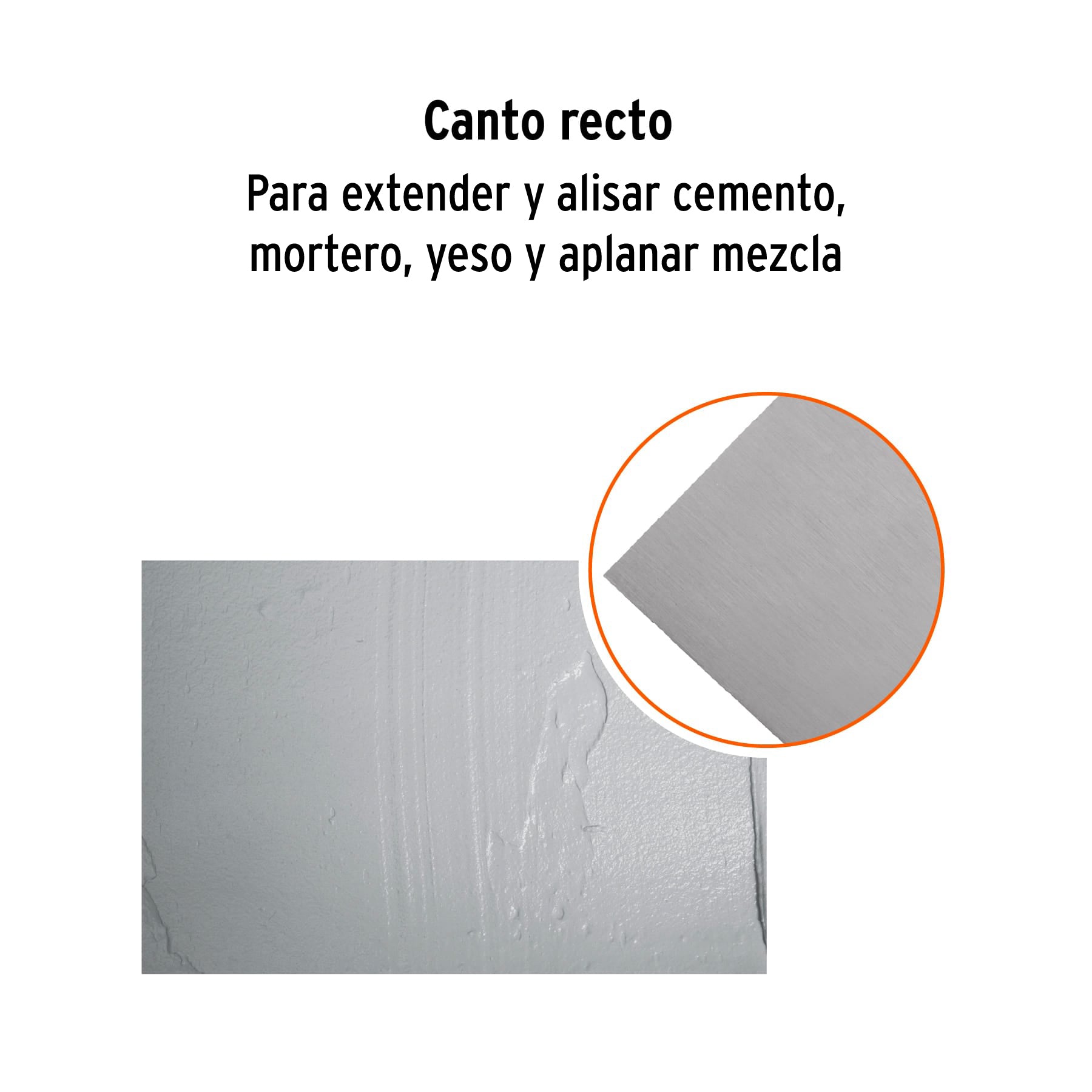 Llana canto recto 11', 10 remaches, mango comfort grip