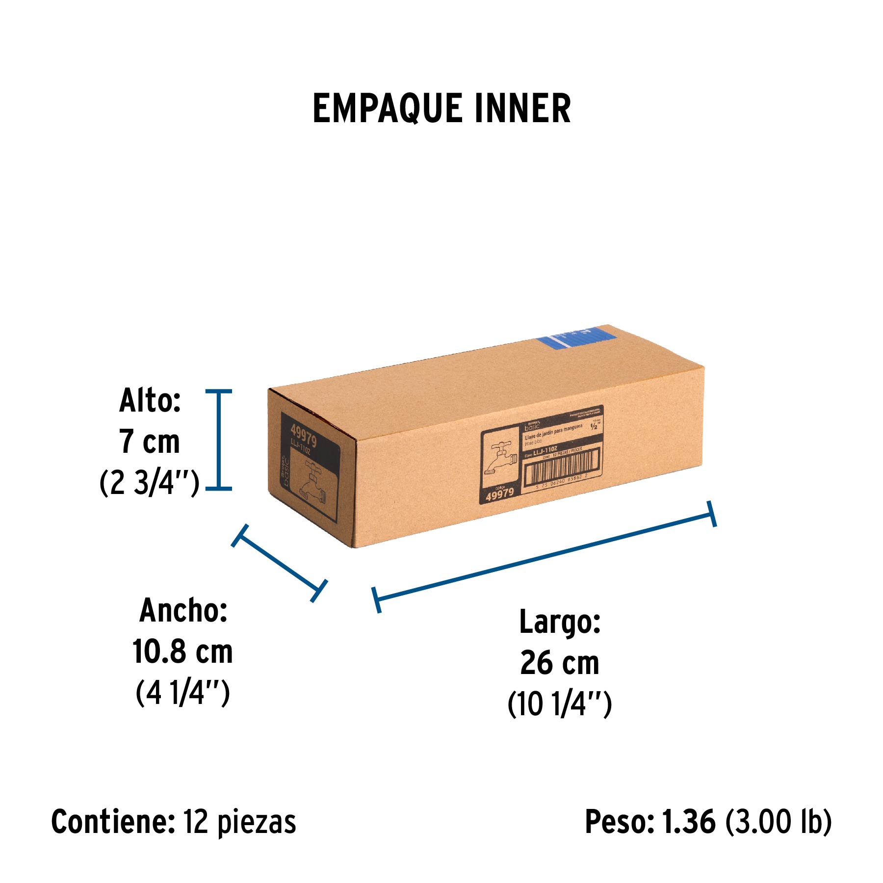 Llave de zamac para manguera 100 gr, 1/2" Foset Basic