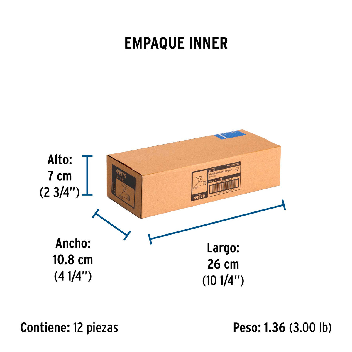 Llave de zamac para manguera 100 gr, 1/2" Foset Basic