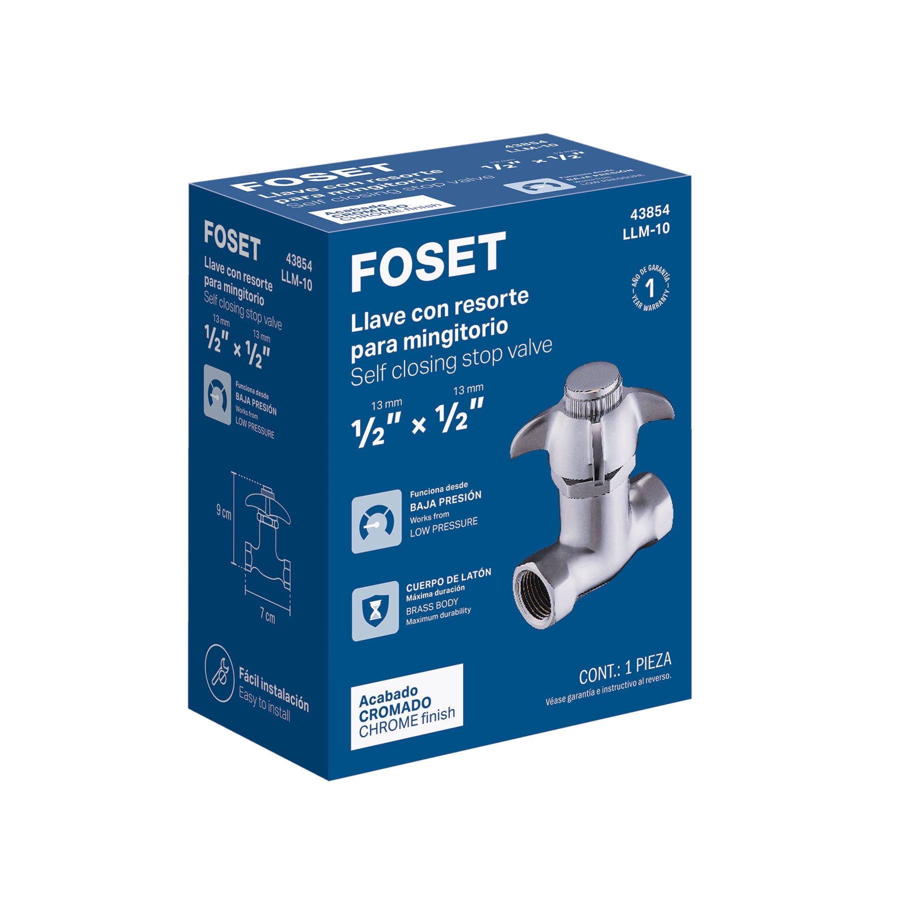 Llave con resorte para mingitorio, FOSET