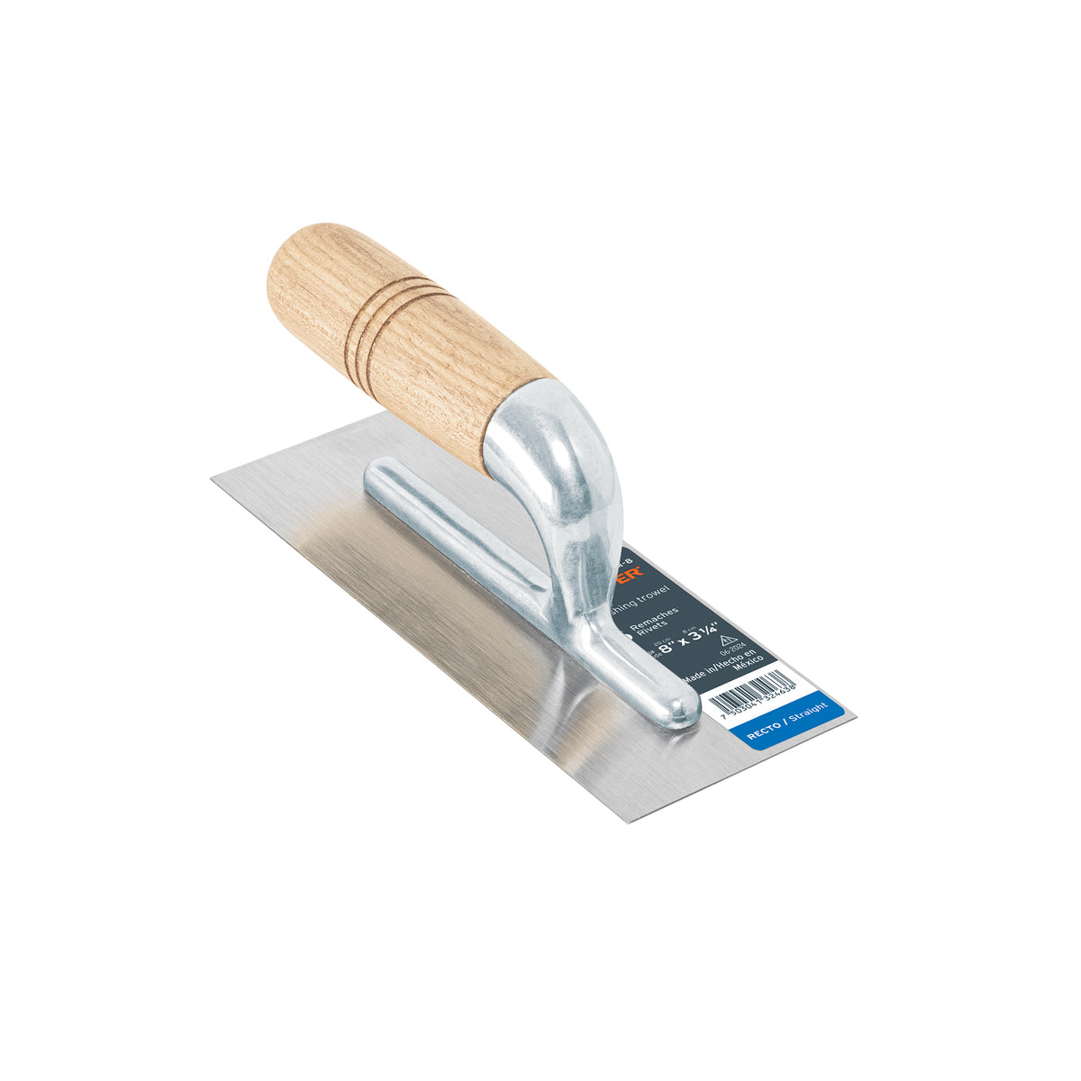 Llana mini canto recto 8', 6 remaches, mgo de madera, Truper