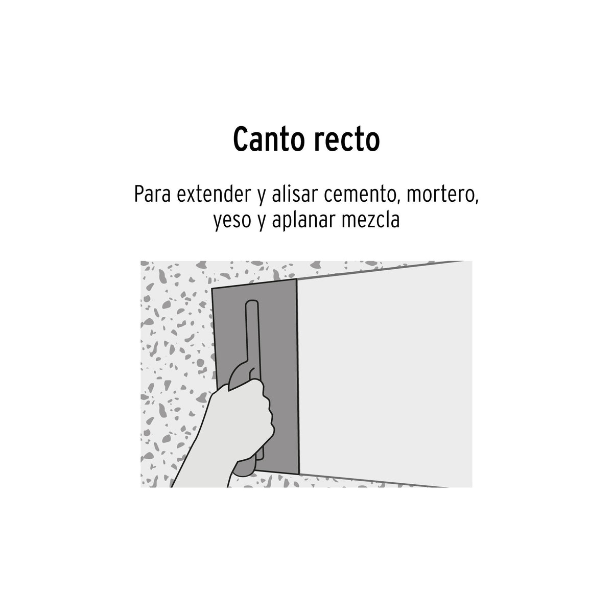 Llana, mango plástico, canto recto, 6 remaches, 11"