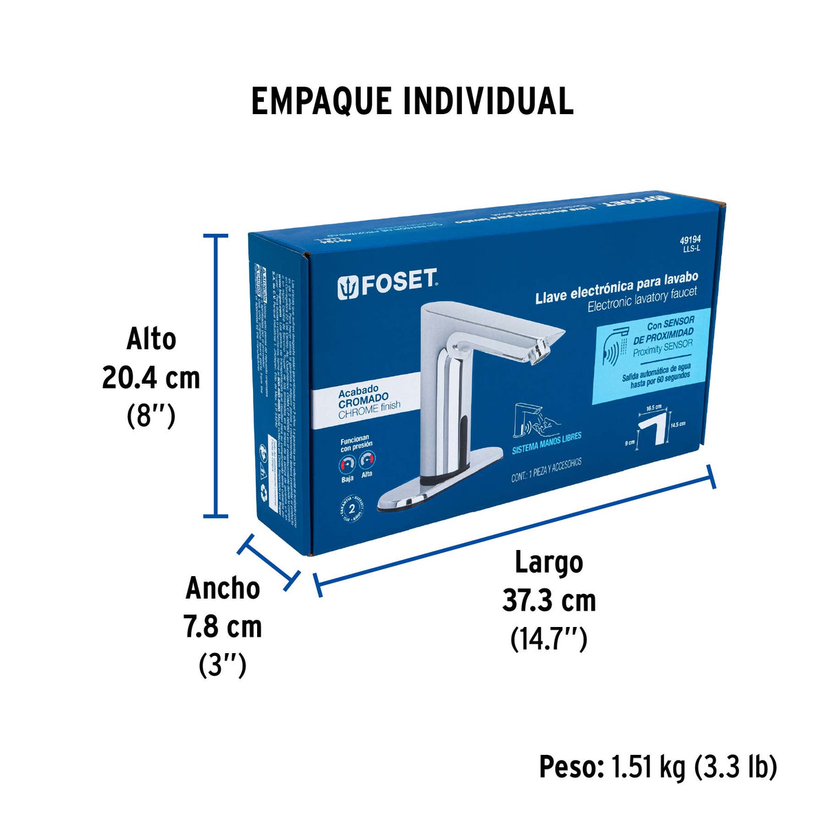 Llave con sensor para lavabo, FOSET