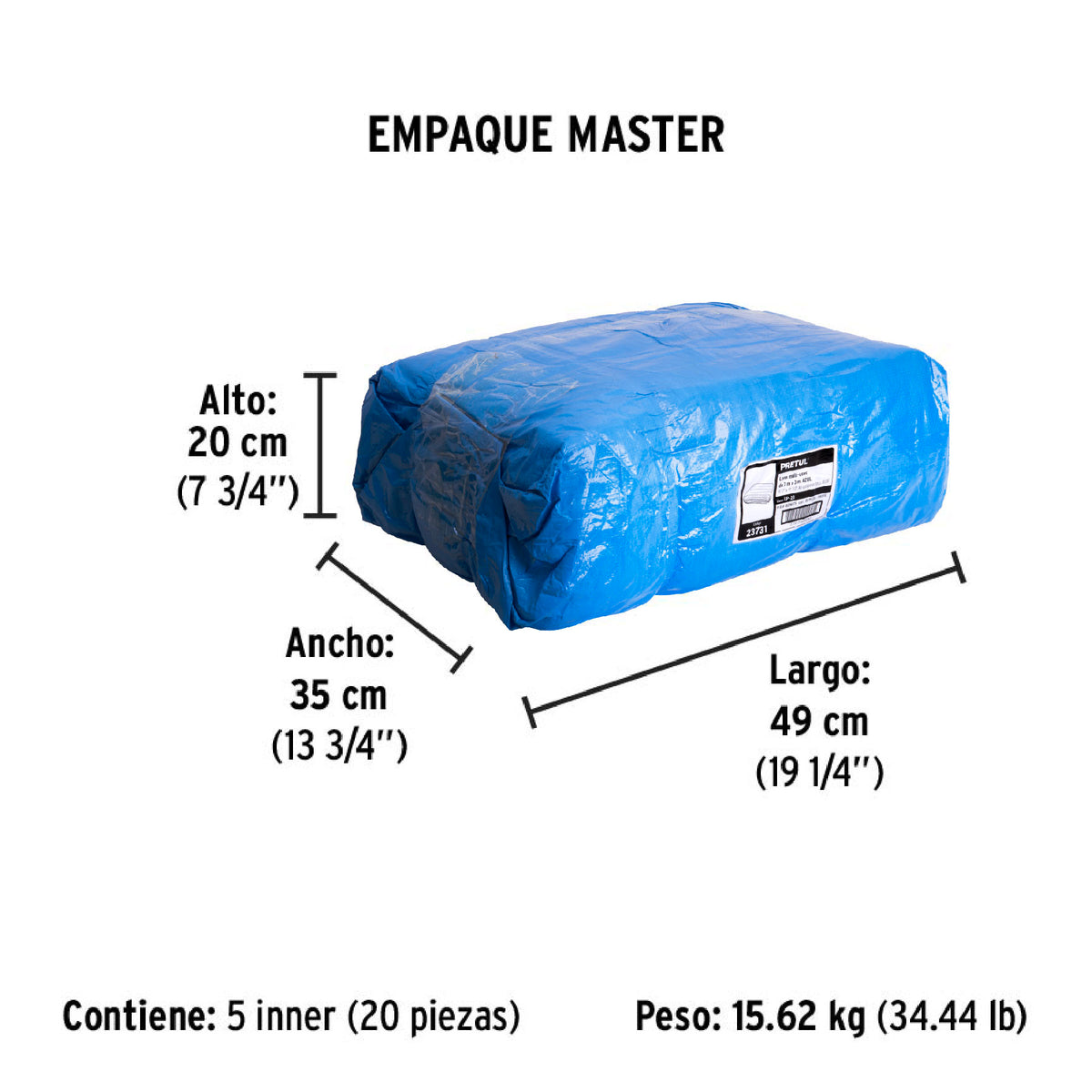 Lona 2 x 3 m, azul, Pretul