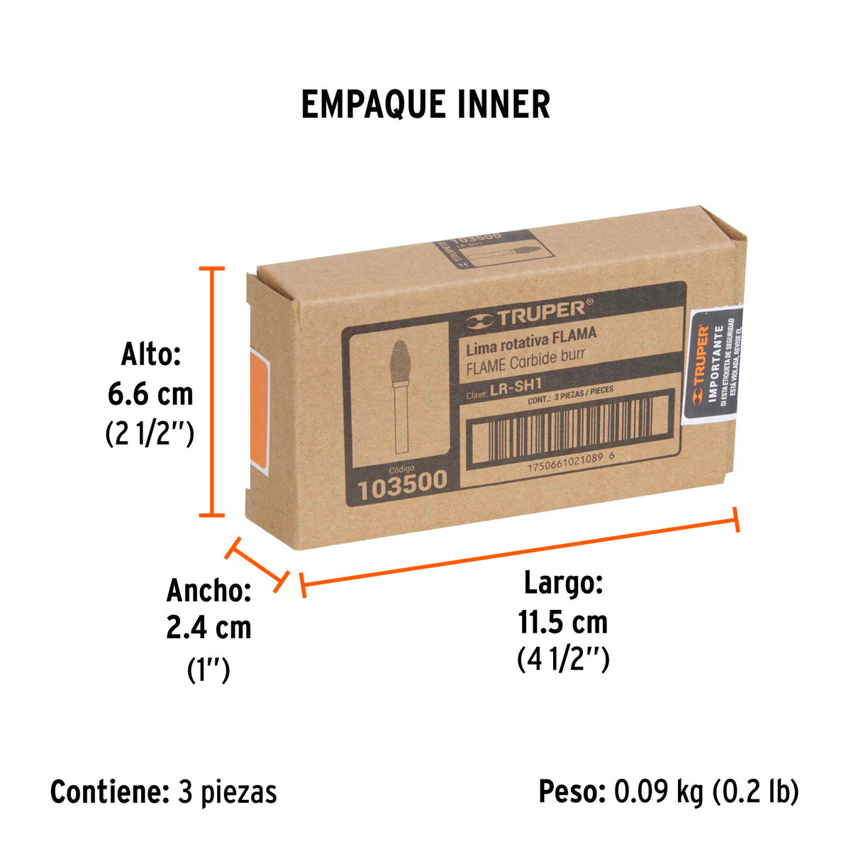 Lima rotativa flama 1/4, SH-1, TRUPER