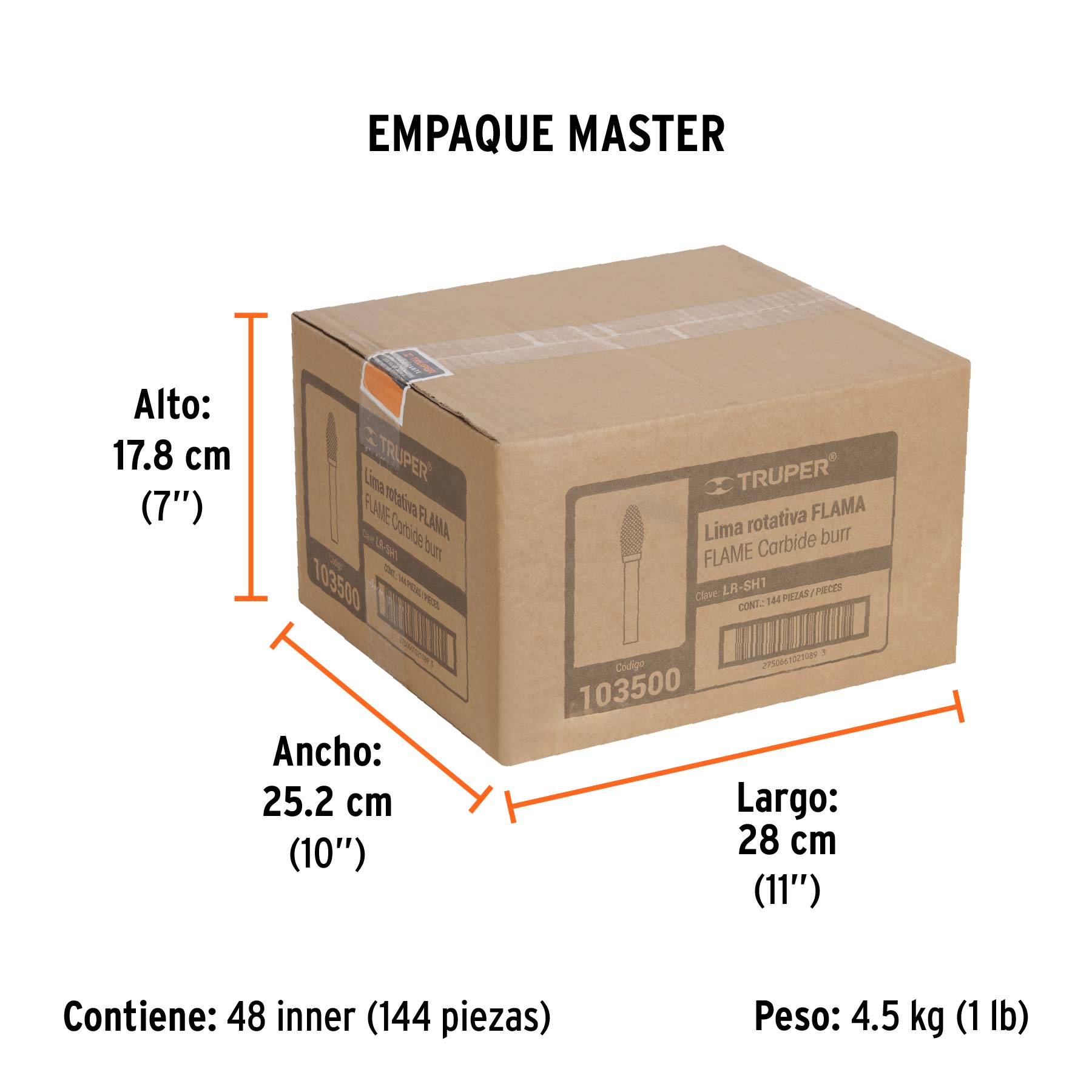 Lima rotativa flama 1/4, SH-1, TRUPER