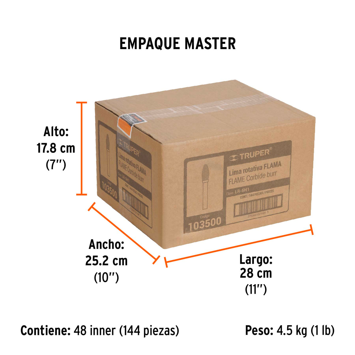 Lima rotativa flama 1/4, SH-1, TRUPER