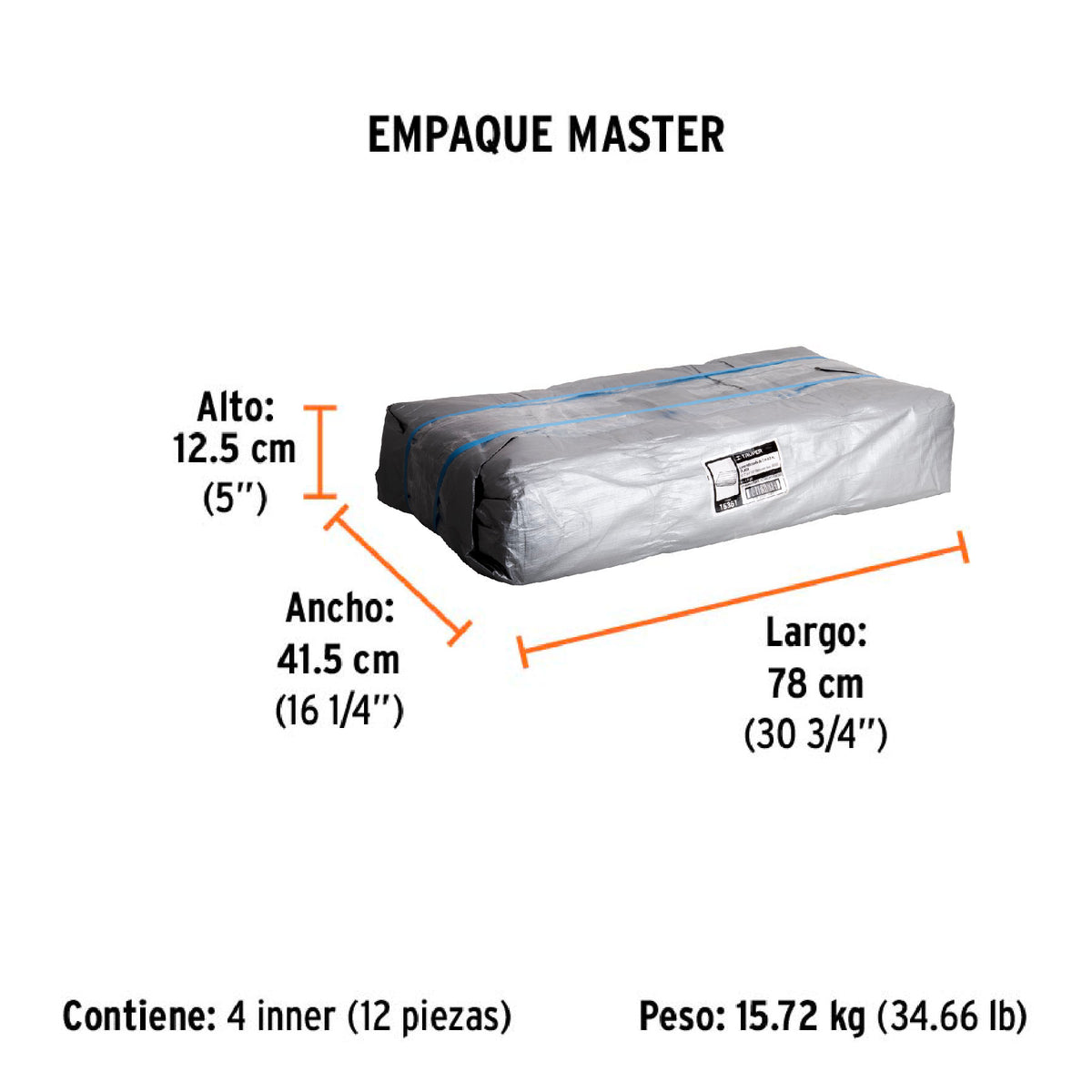Lona reforzada, 2 x 3 m, gris