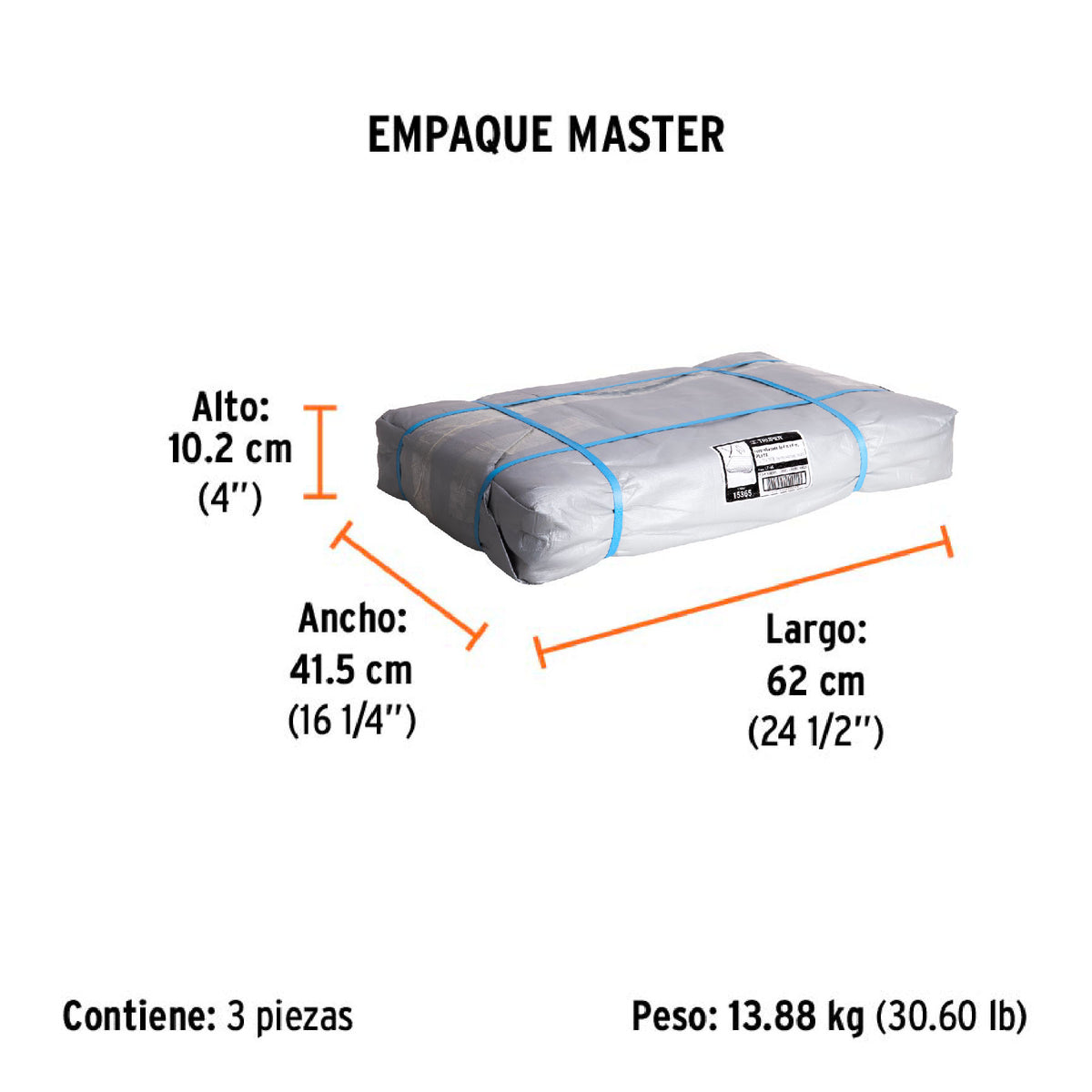 Lona reforzada, 4 x 6 m, gris