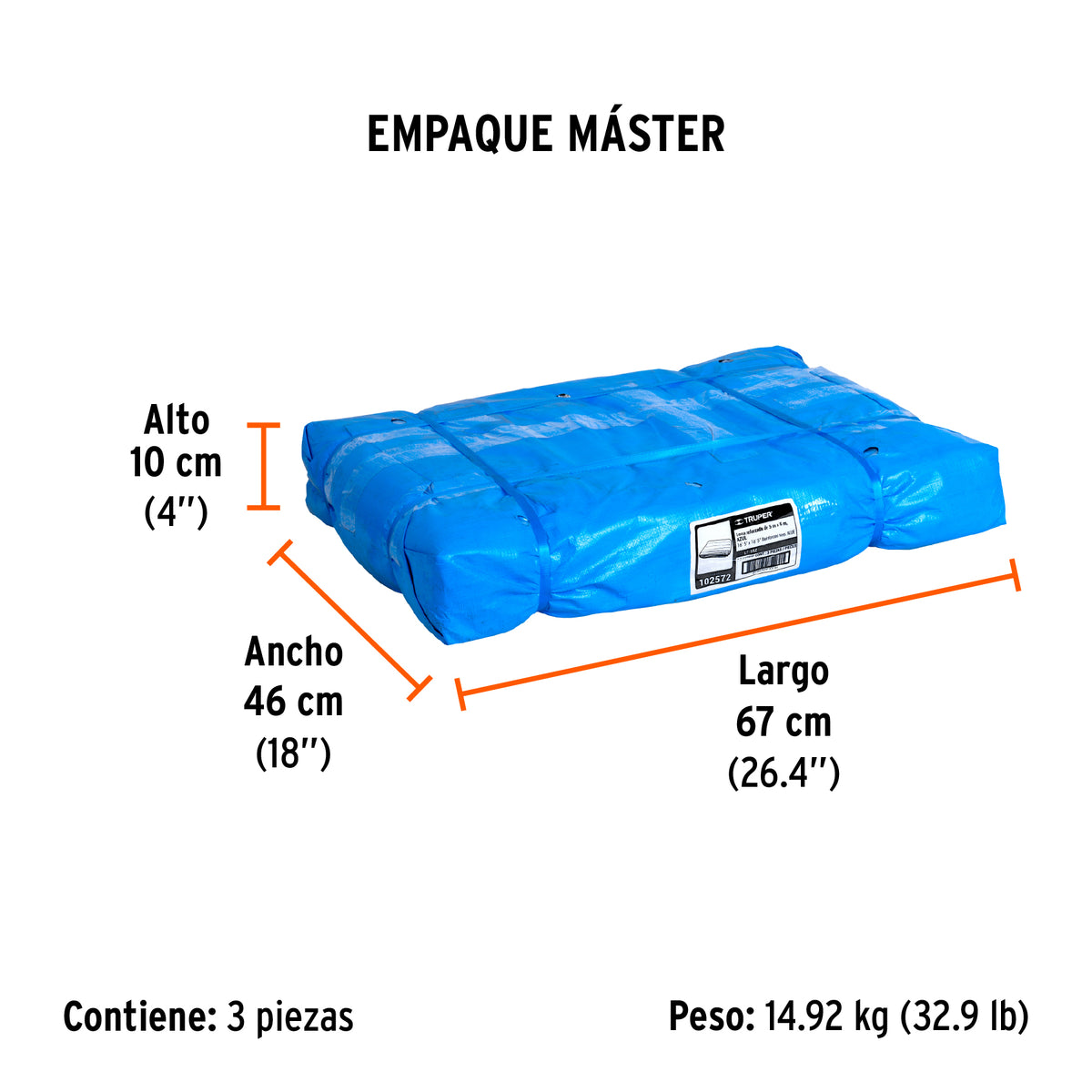 Lona reforzada, 5 x 5 m, azul