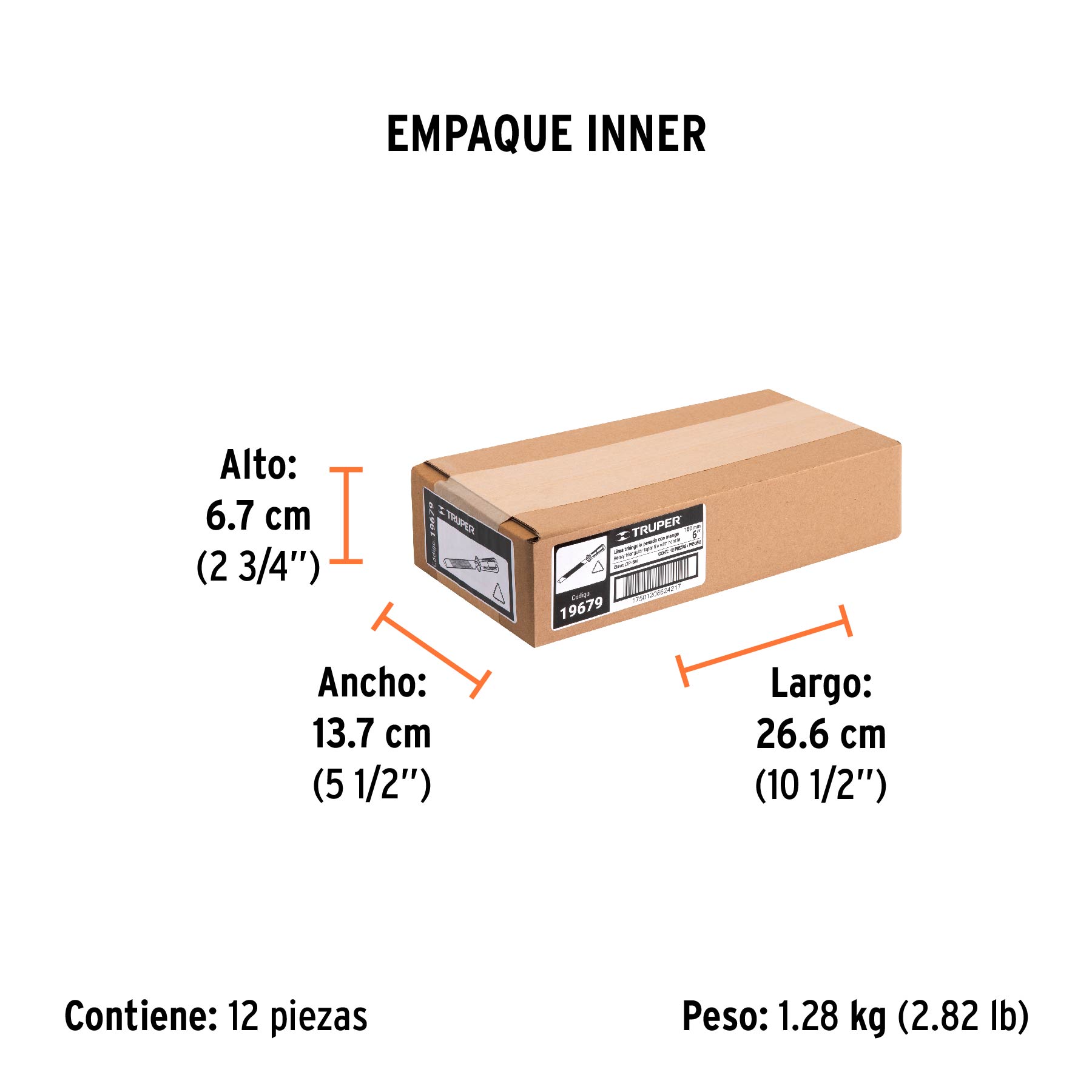 Lima triangulo pesado, 6", con mango