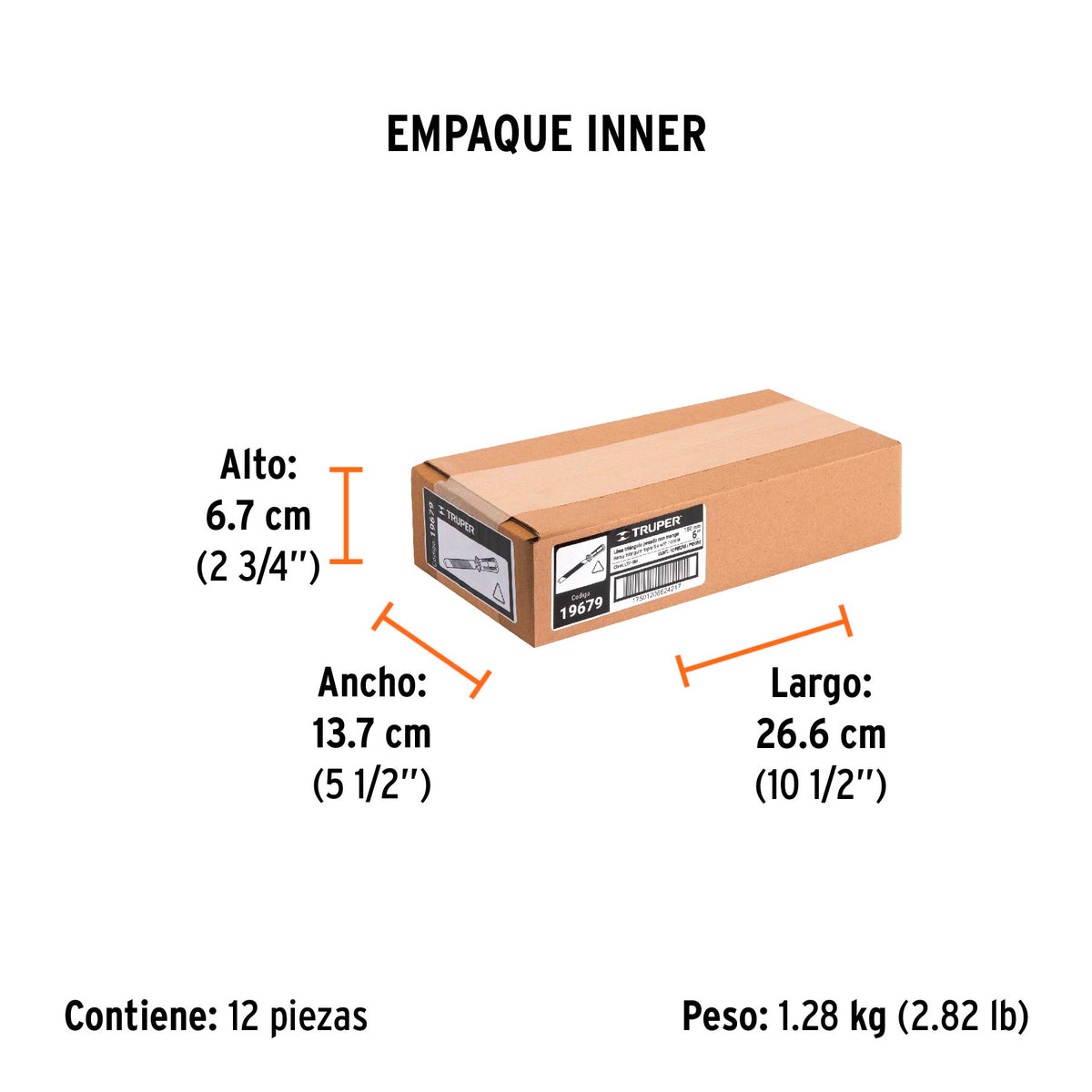 Lima triangulo pesado, 6", con mango