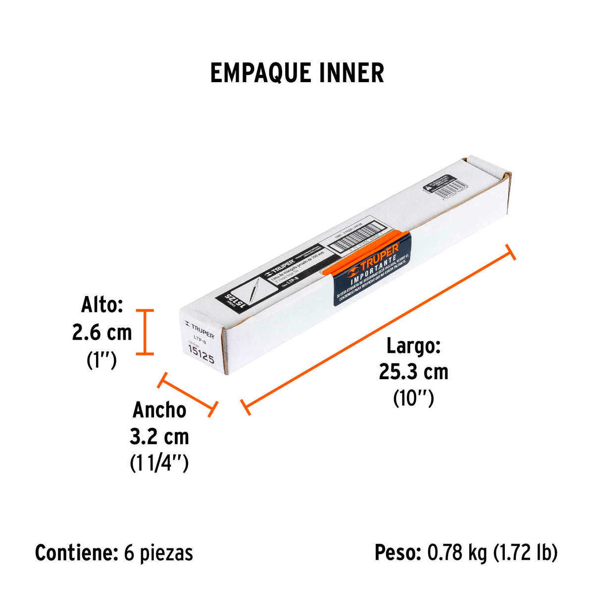 Lima triángulo pesado, 8"