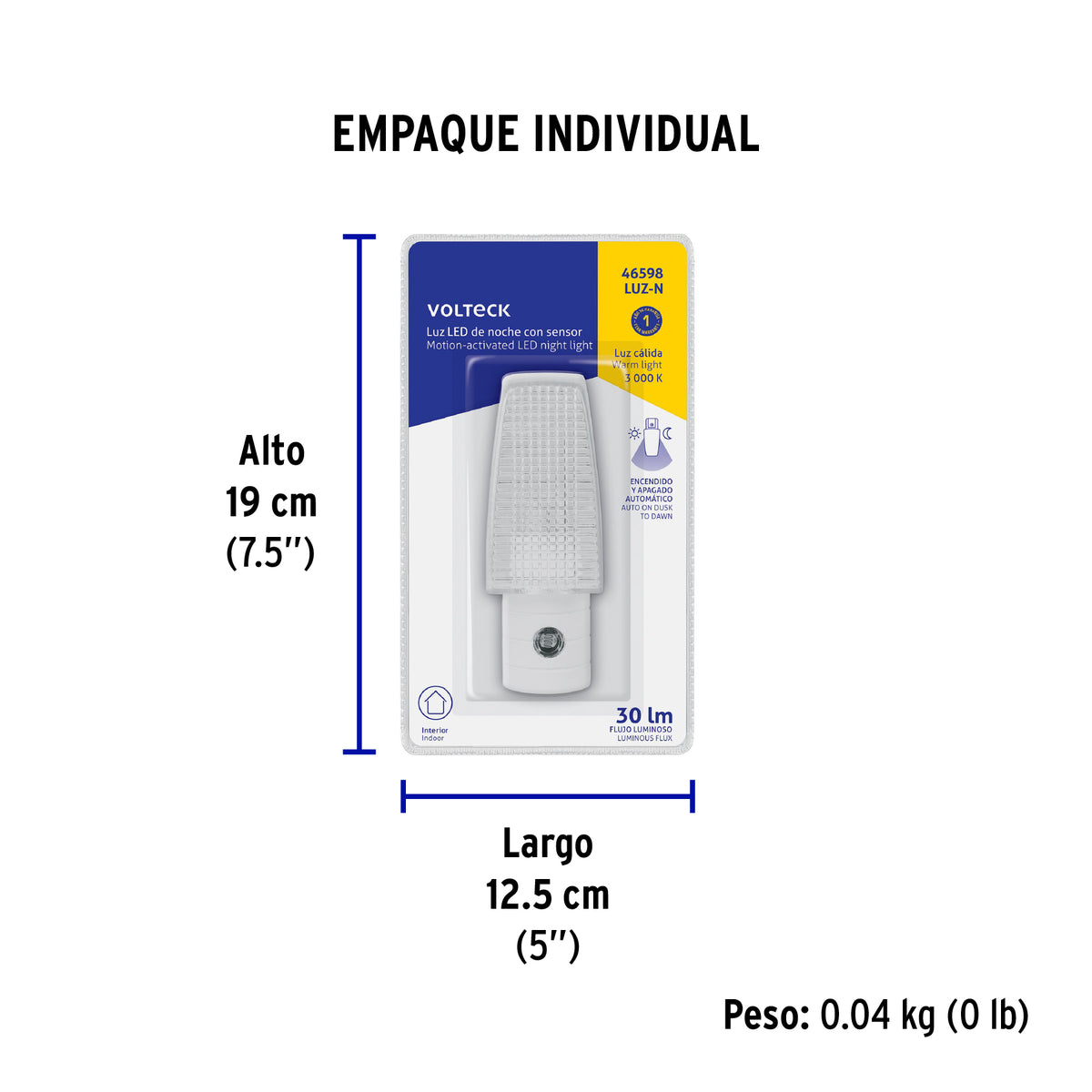Lámpara de luz de noche con sensor
